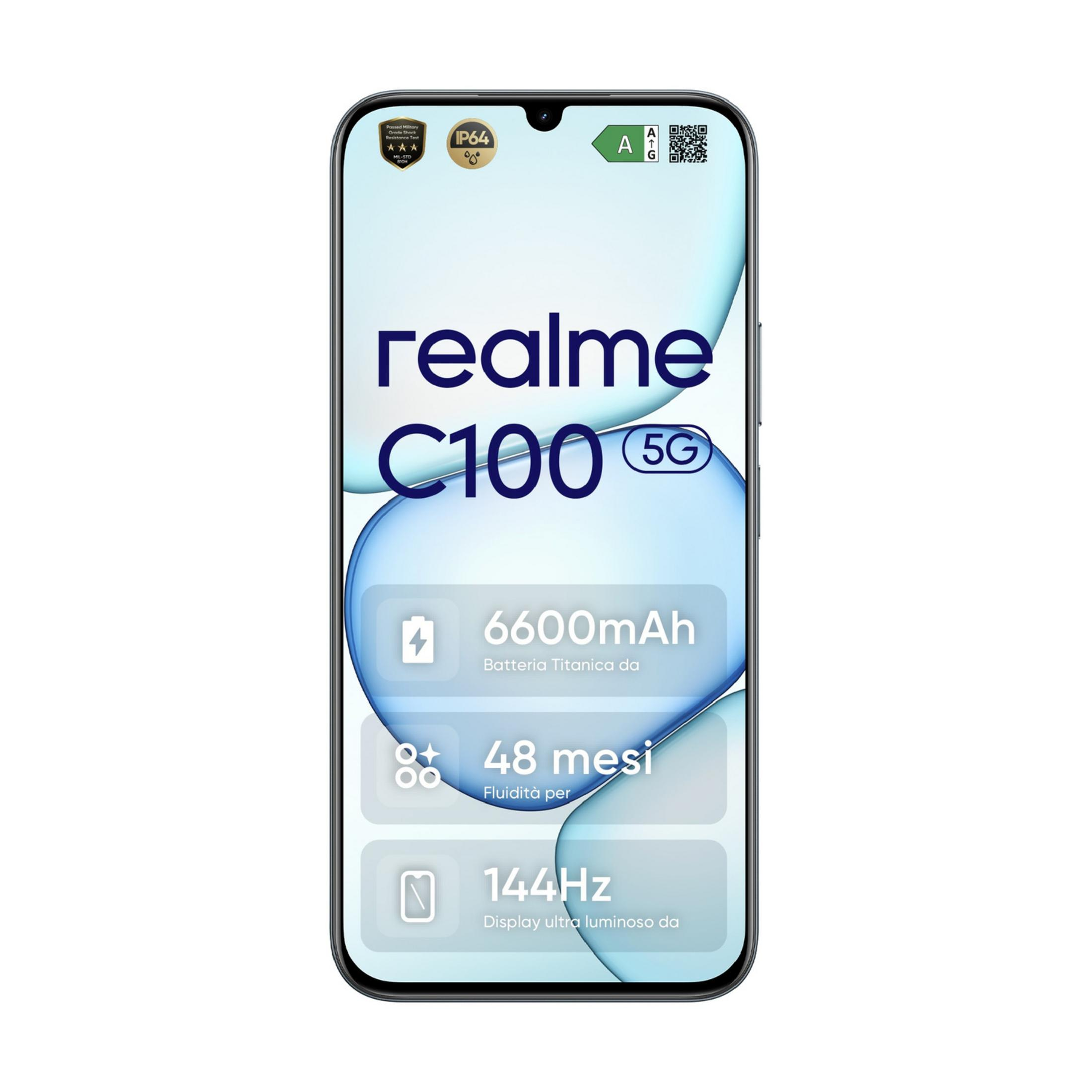 Realme C100 5G mit 6600mAh Akku, 48 Monate Flüssigkeit, 144Hz Display.