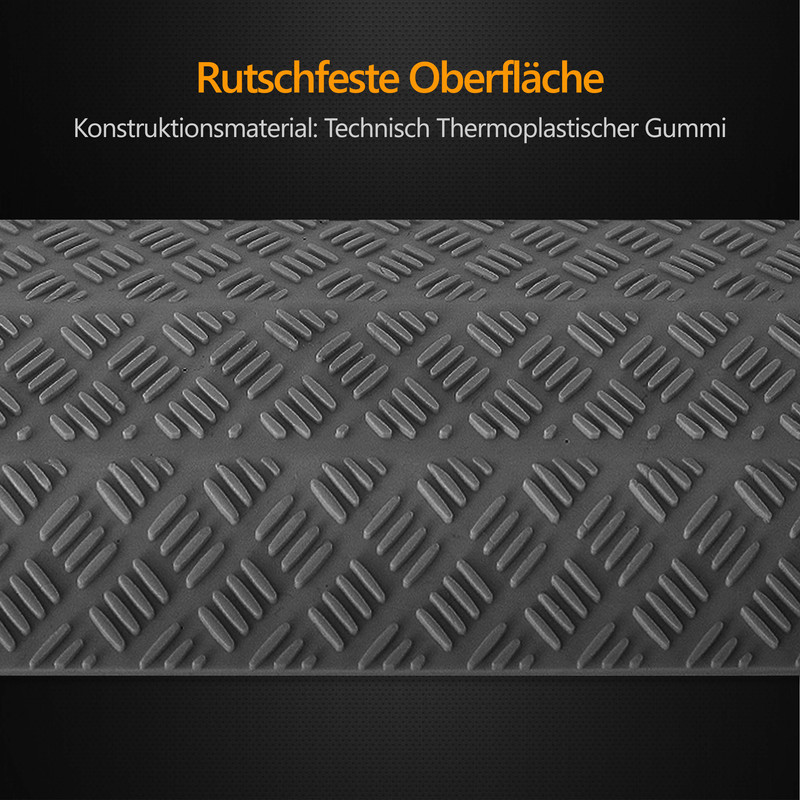 Graue rutschfeste Oberfläche mit Rautenmuster aus Gummi.