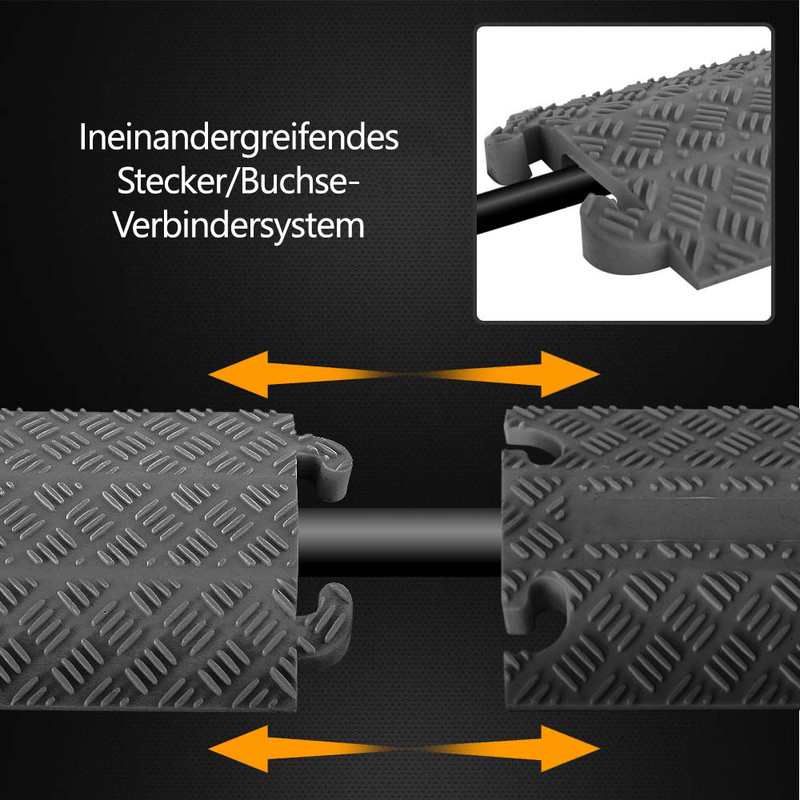Graue Gummimatten mit Rautenmuster und Haken, die ineinandergreifen.