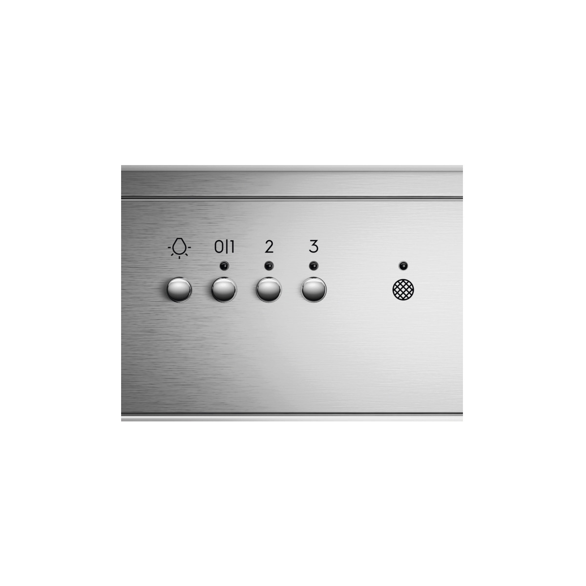 Pannello di controllo con simbolo luce, "0ll", "2", "3" e simbolo griglia.