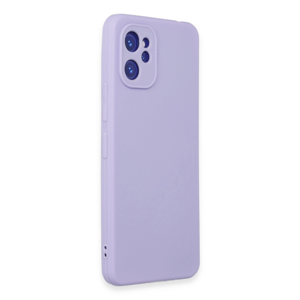 Kamera kesimli mor telefon kılıfı.