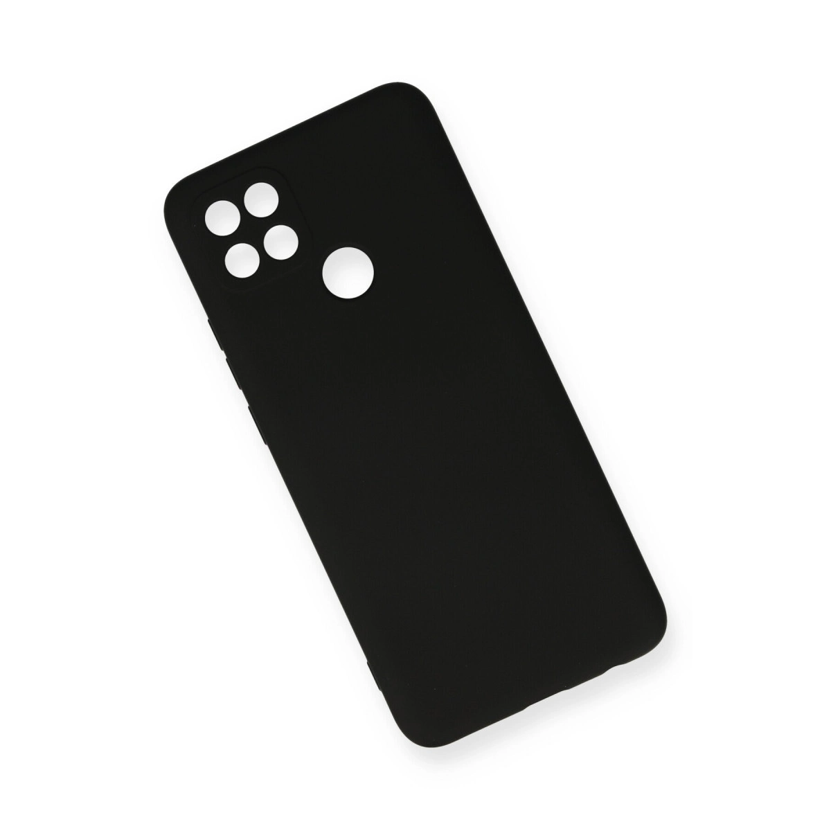Kamera ve parmak izi sensörü için kesikli siyah telefon kılıfı.
