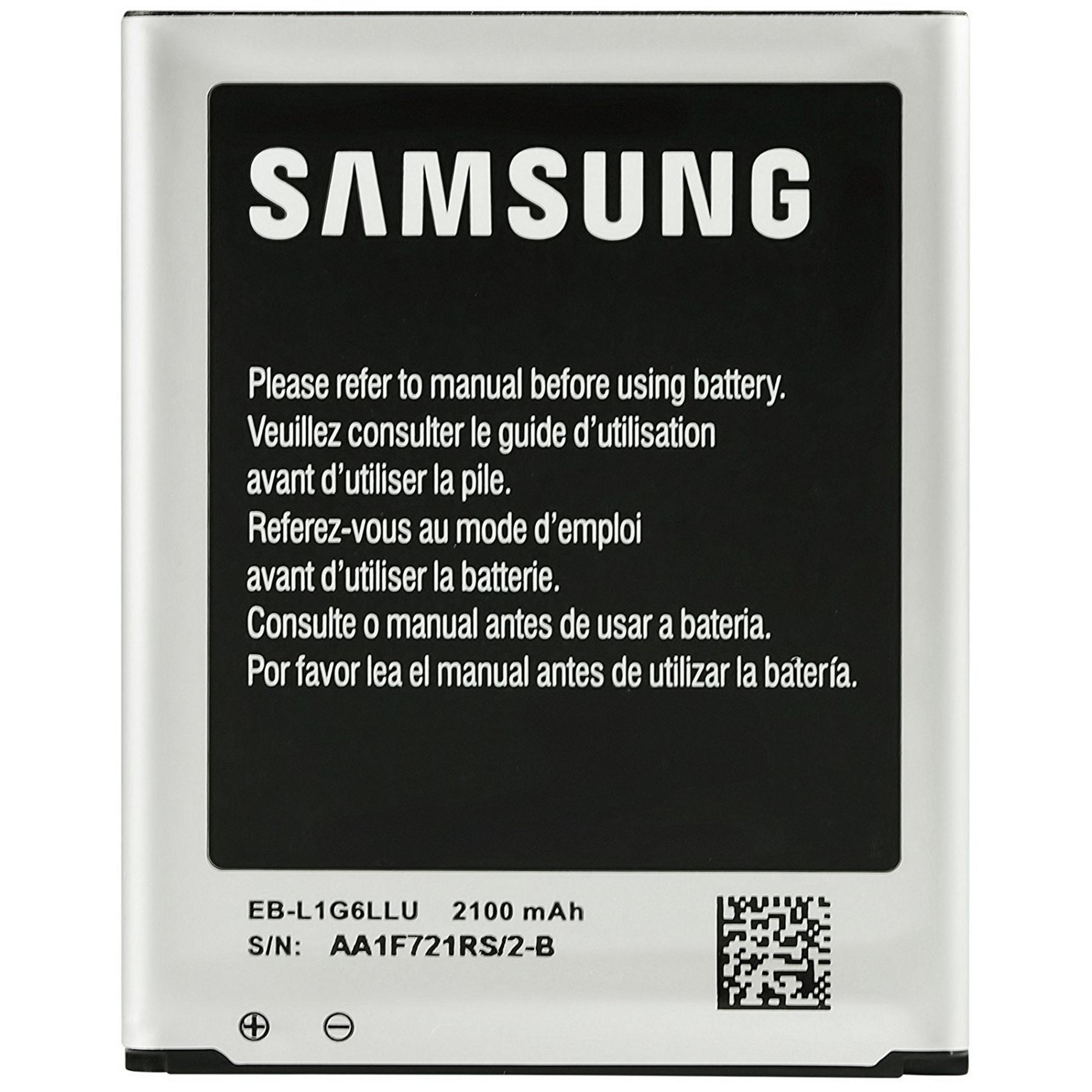 Samsung Akku mit Textanleitung und Modell EB-L1G6LLU, 2100 mAh.