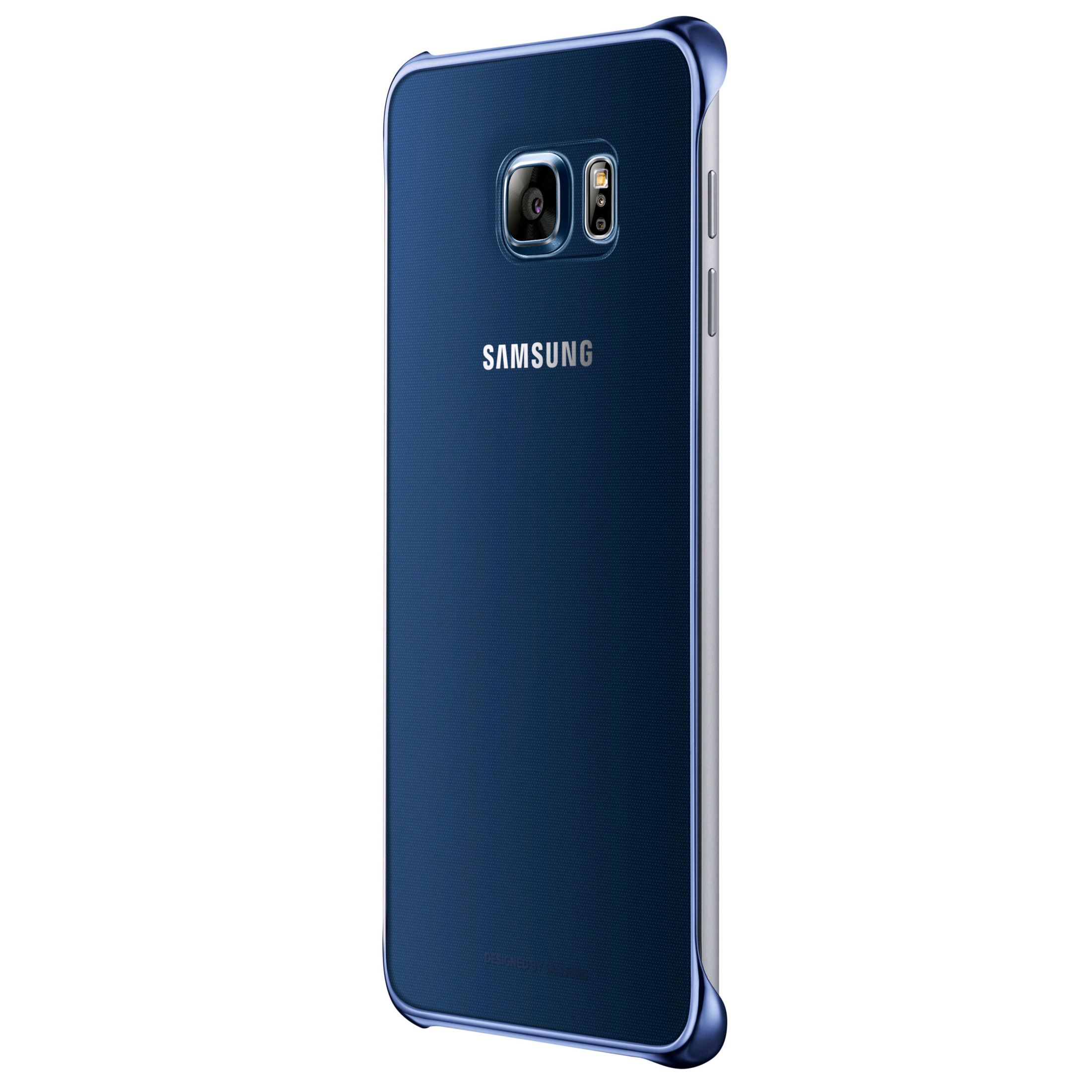 Dunkelblauer Samsung Handy Hülle mit Kameraschlitzen und Rand.