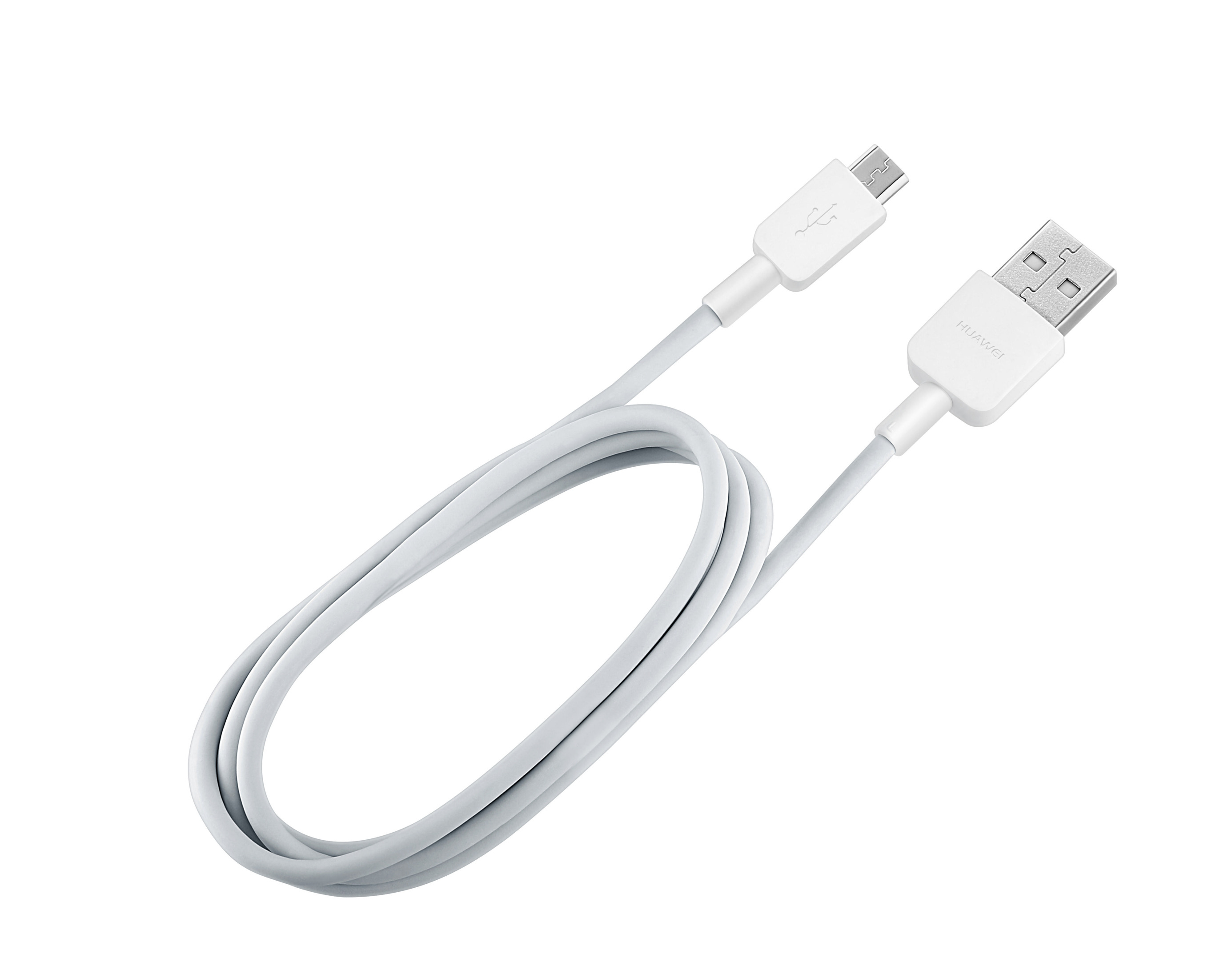 A white Huawei USB-C cable with a micro-USB connector.