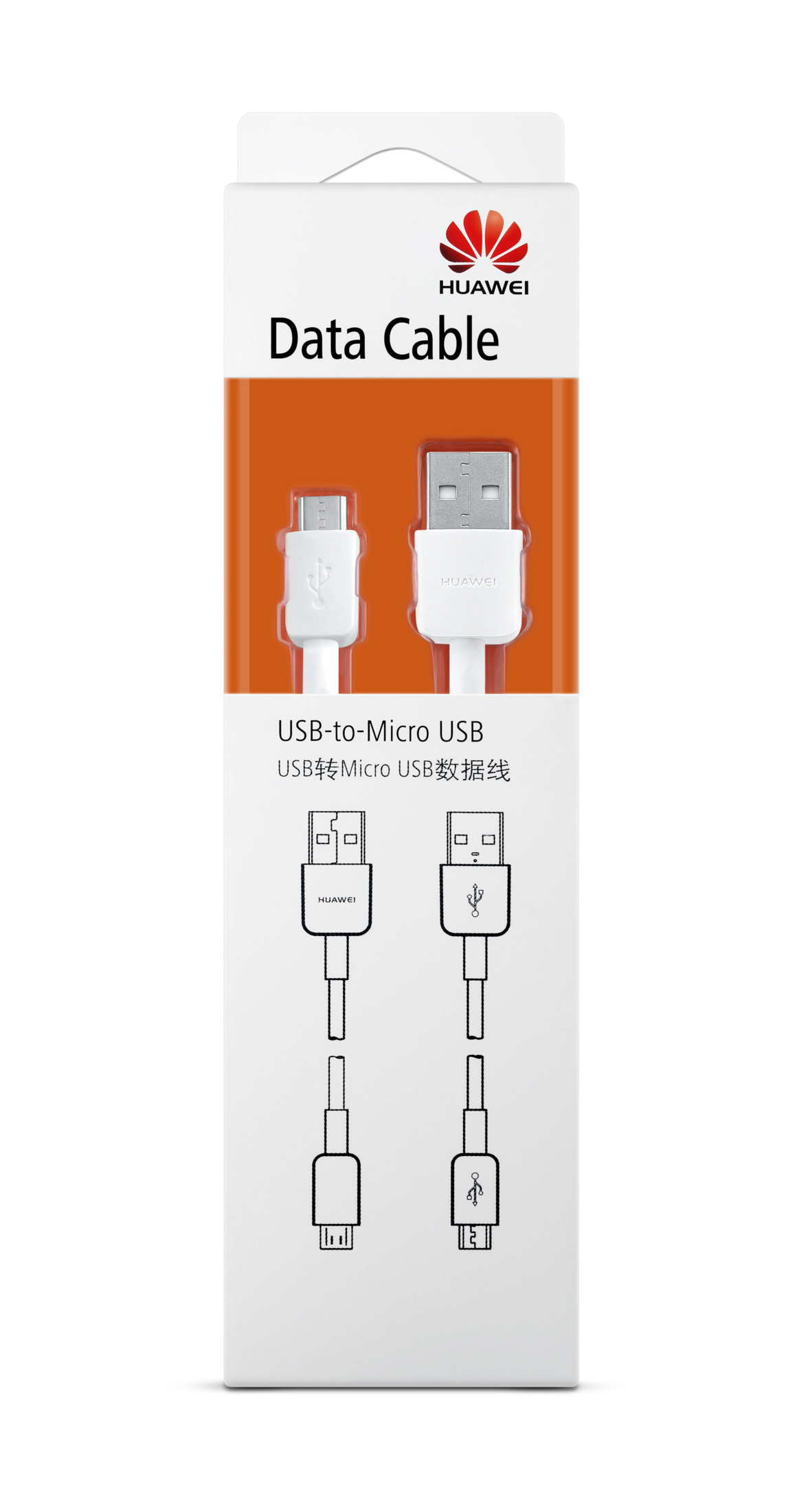 Huawei data cable packaging showing USB to Micro USB cables.