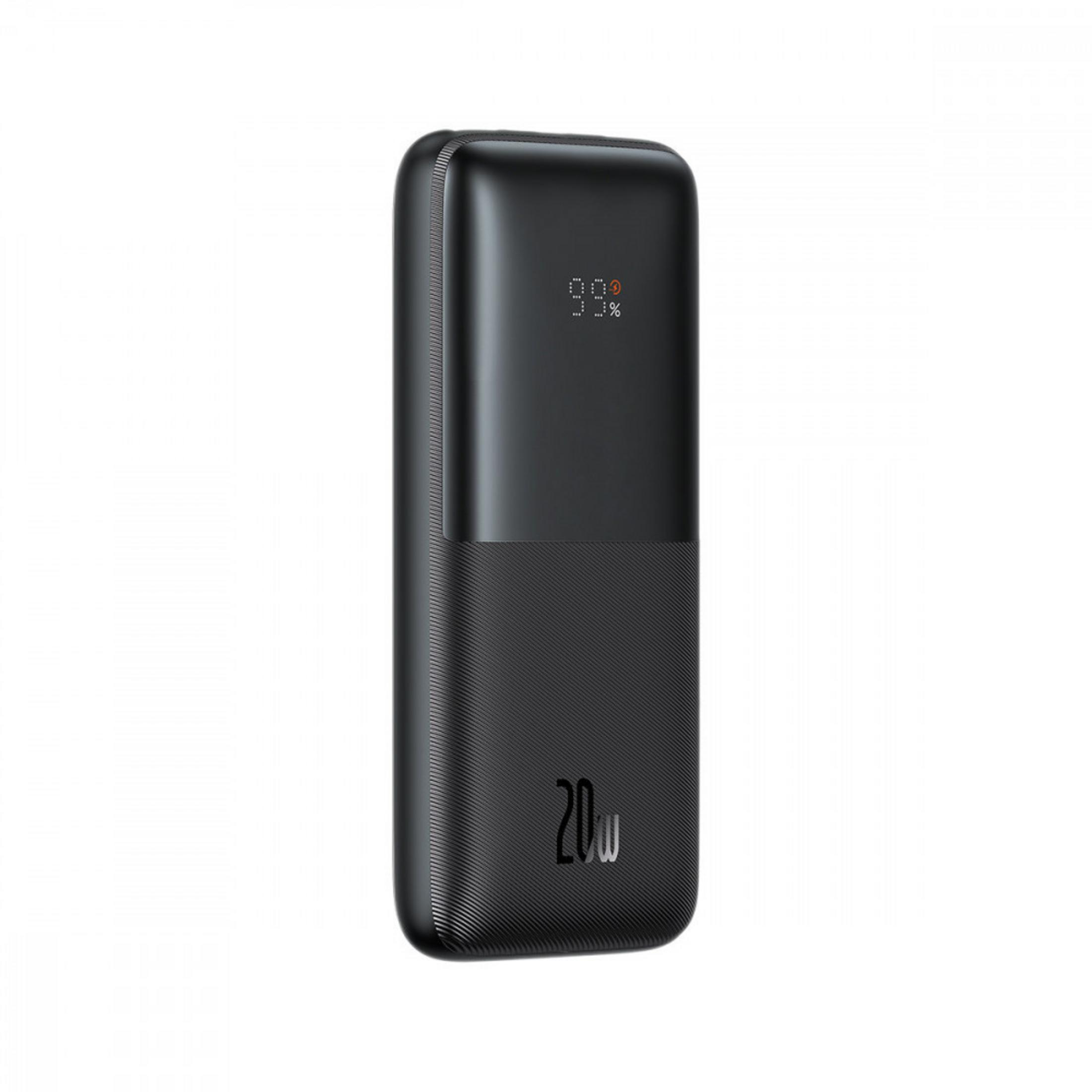Power bank nero con 99% di carica e indicatore 20W.