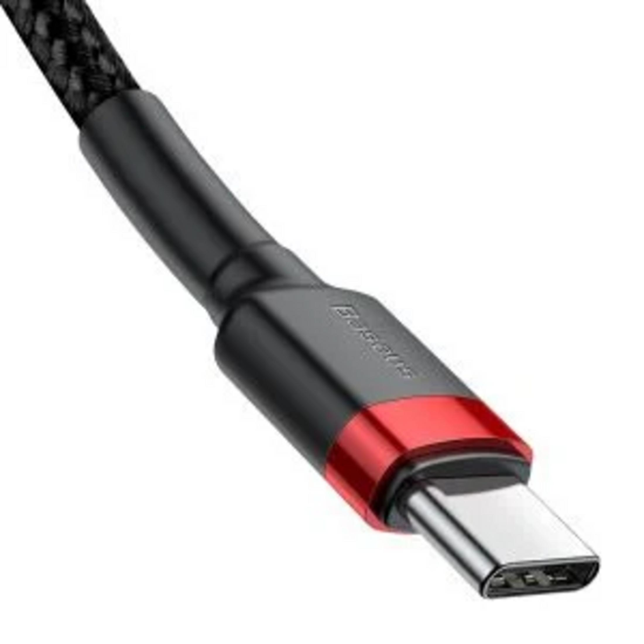 A black USB-C cable with a red ring and silver connector.
