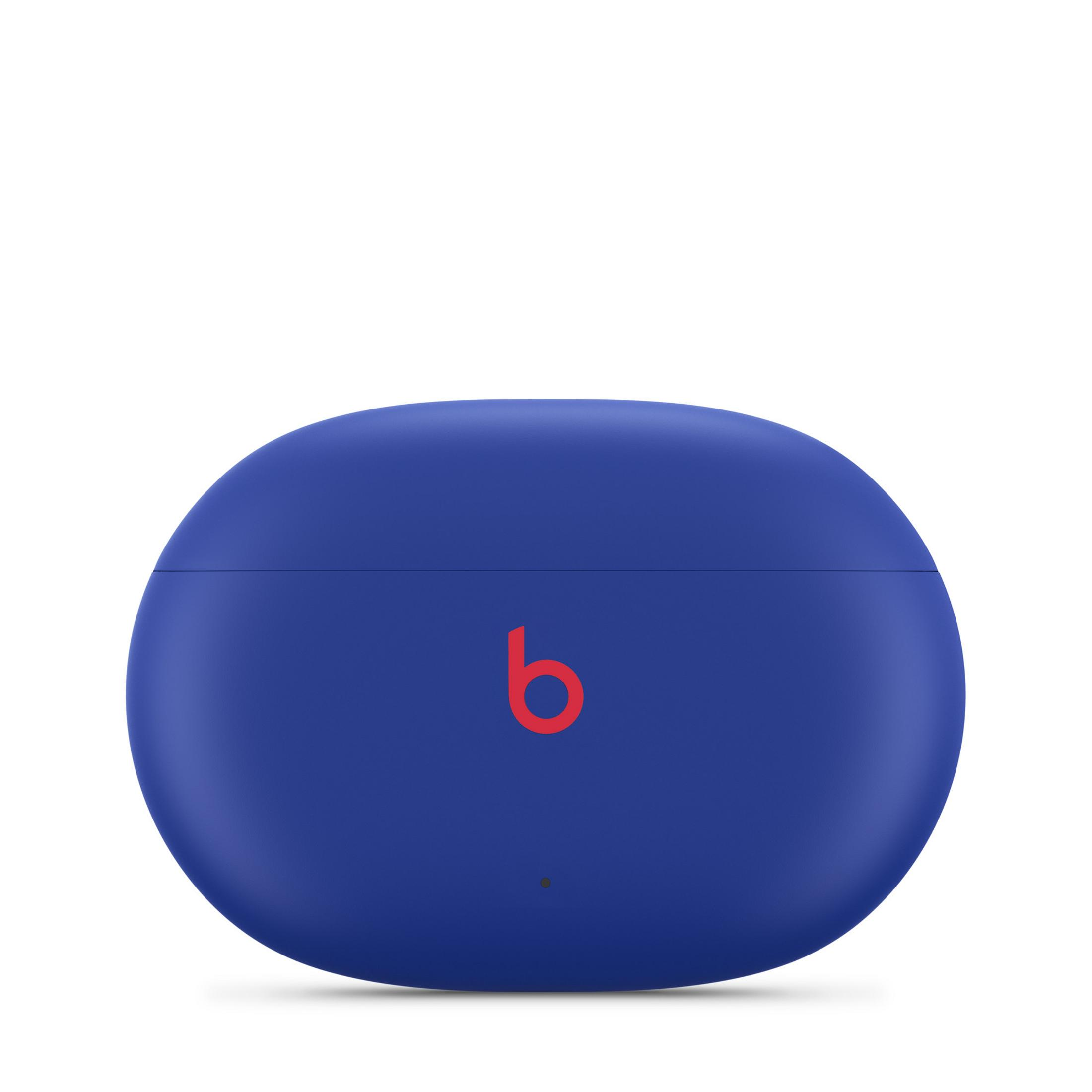Custodia blu per cuffie Beats con logo rosso