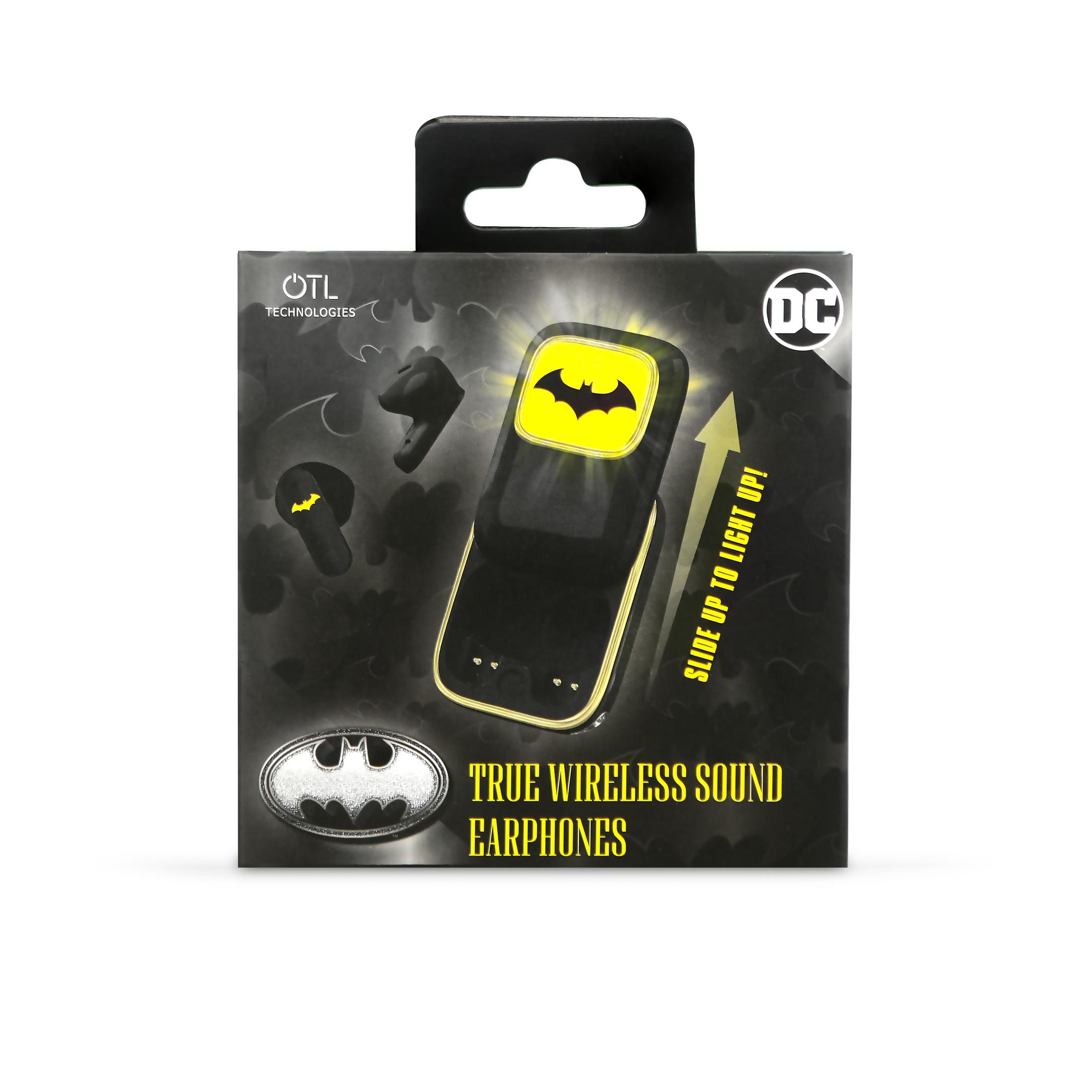 Confezione per auricolari true wireless con logo Batman.