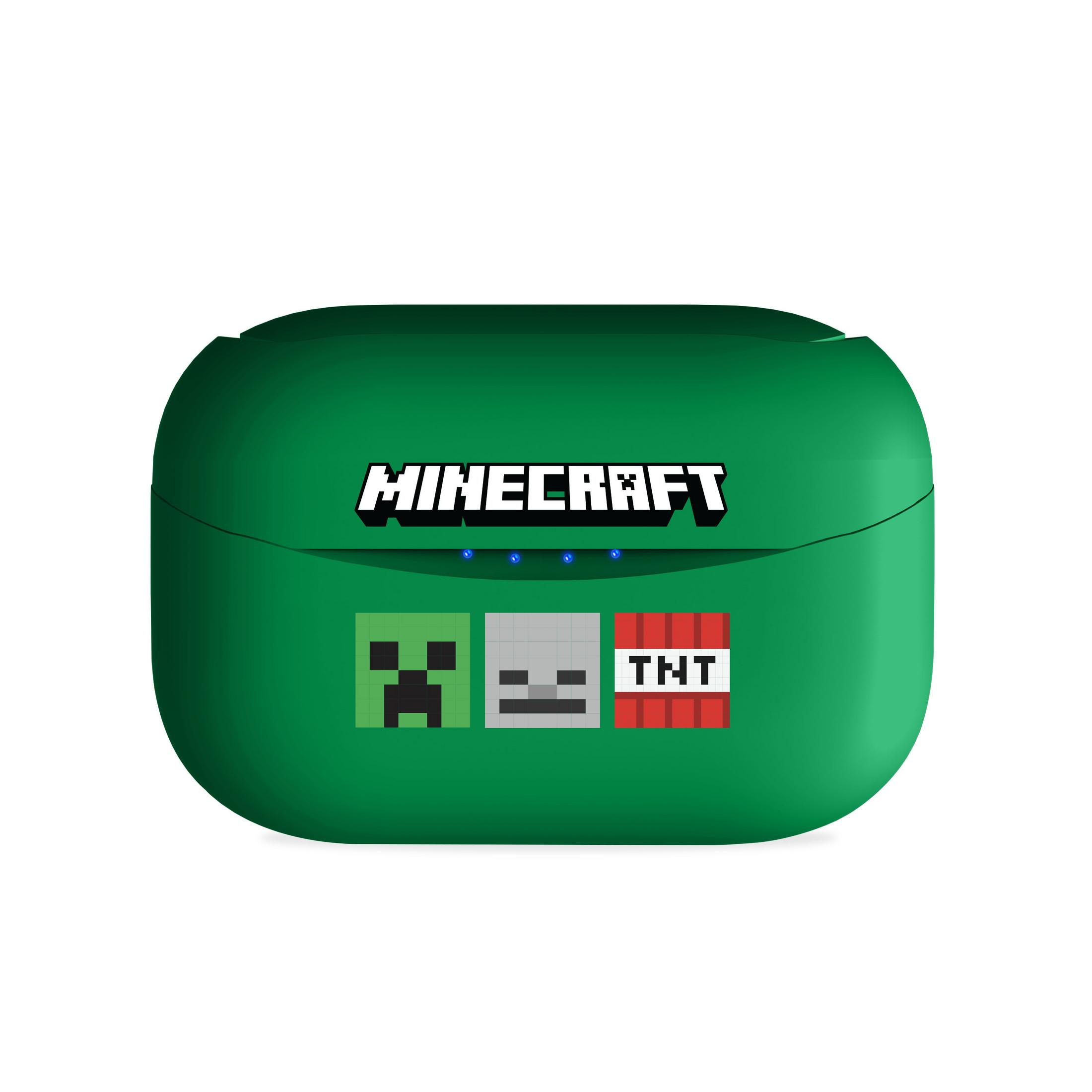 Custodia verde Minecraft con icone Creeper, Scheletro e TNT.