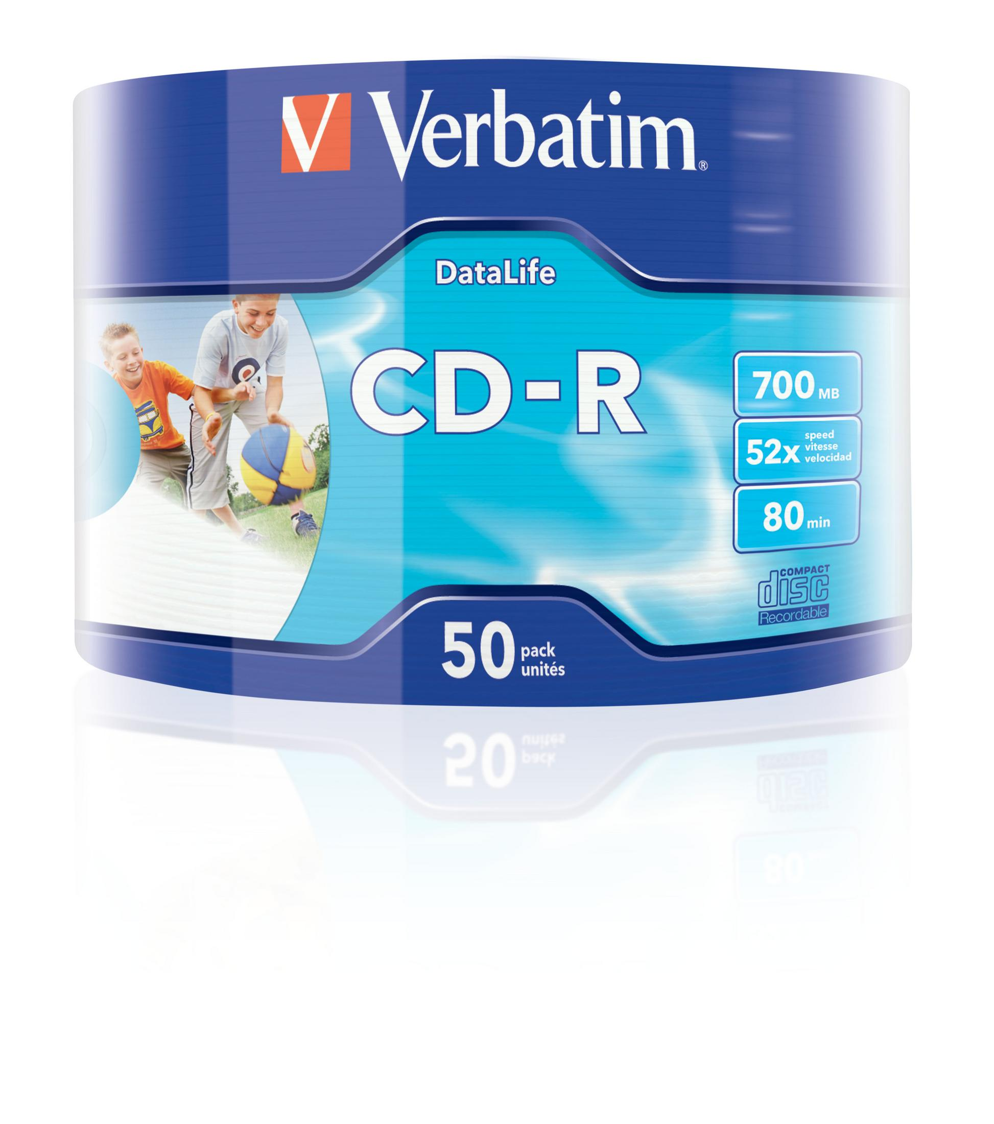 Opakowanie Verbatim CD-R 50 szt. 700MB, 52x prędkości, 80 min.