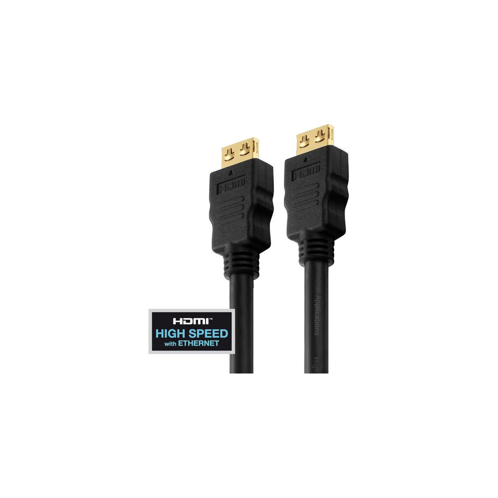 Zwei schwarze HDMI-Kabel mit goldenen Anschlüssen und HDMI High Speed-Logo.