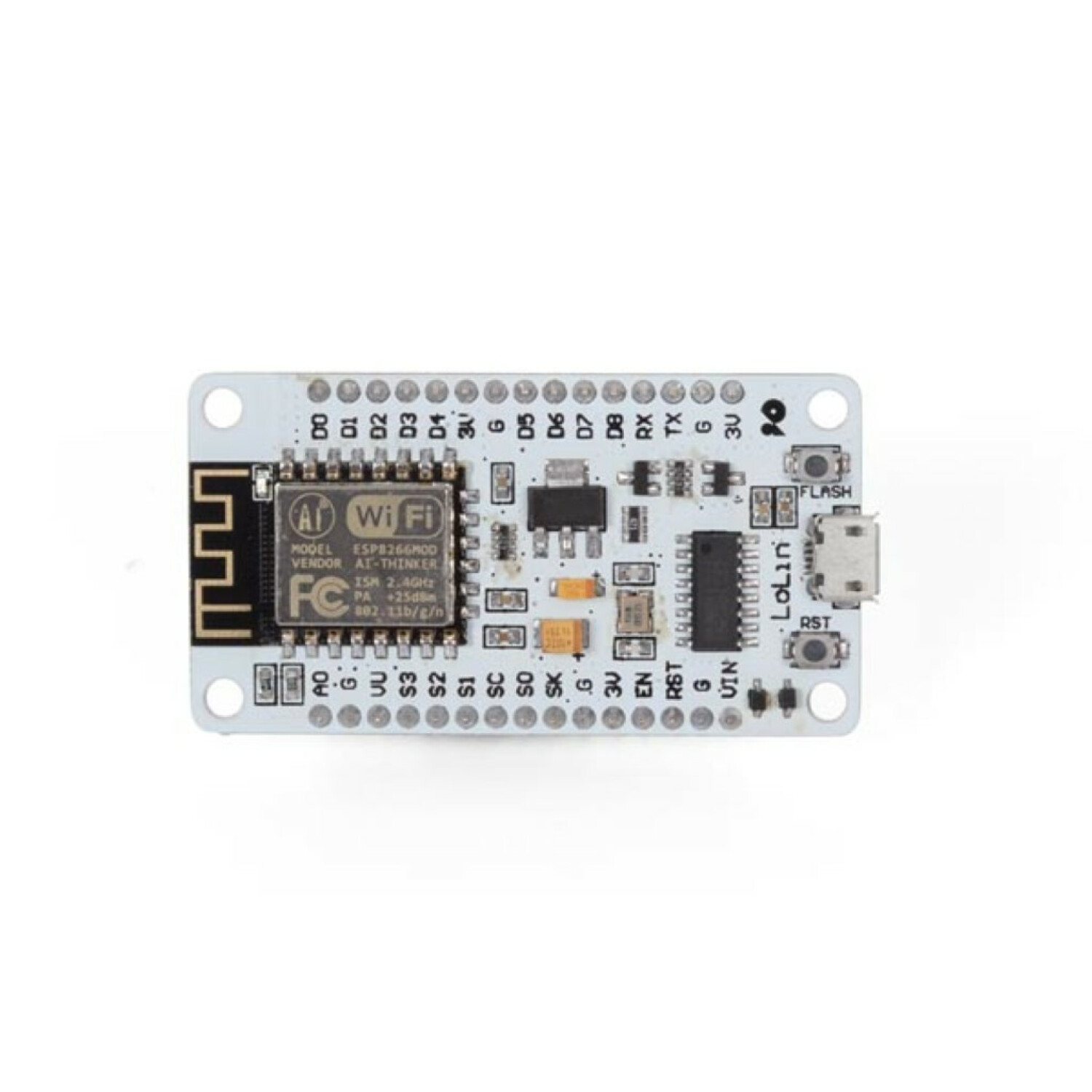 Ein ESP8266 Wemos D1 Mini Board mit Wi-Fi und vielen Pins.