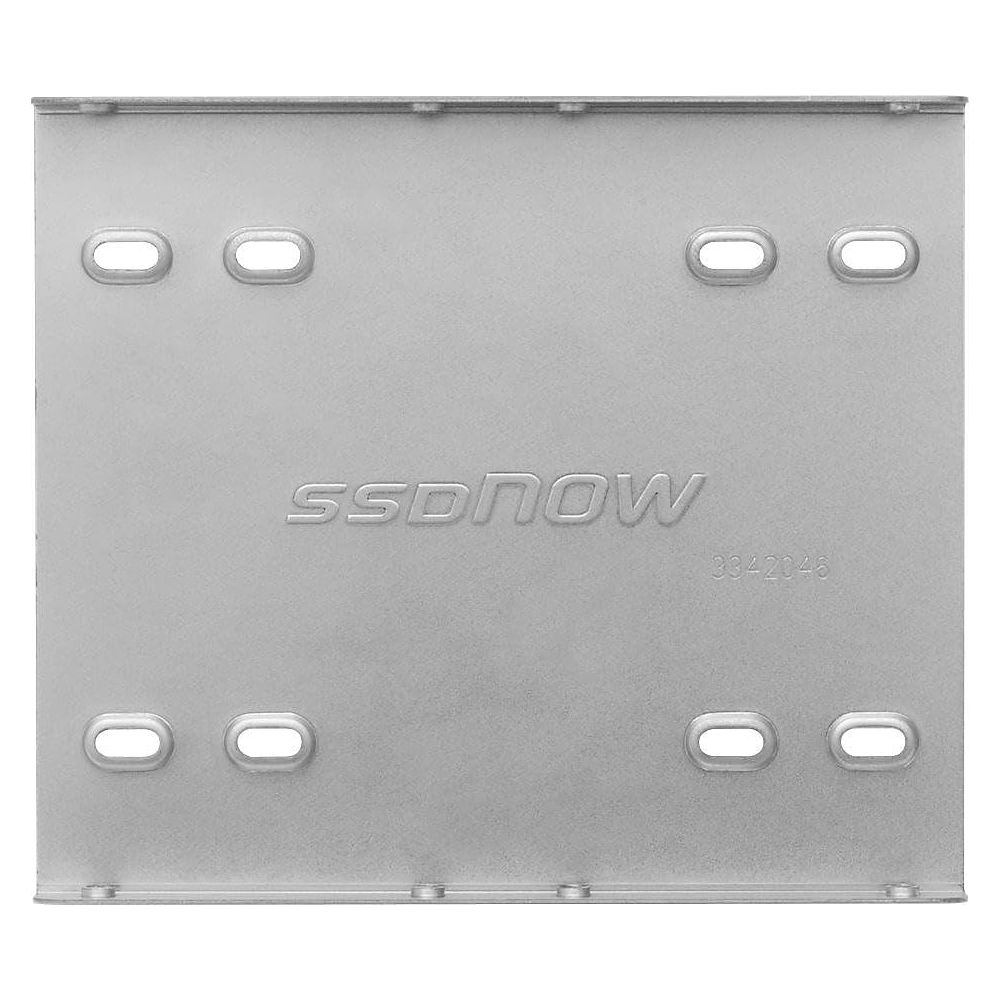 Oval delikli, "SSDNOW" logolu gümüş metal braket.