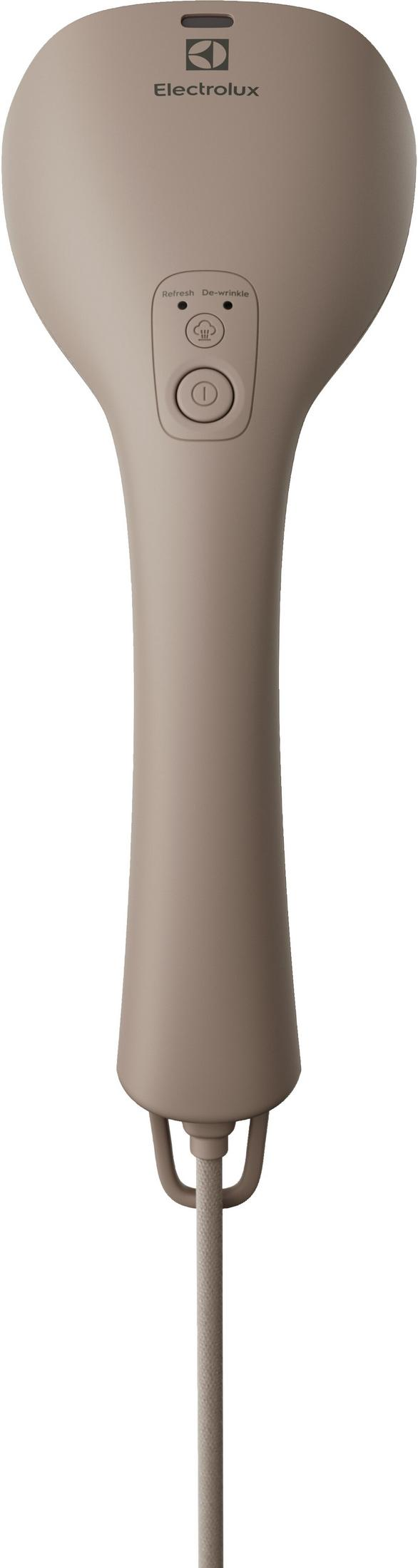 Un vaporizzatore portatile beige con logo Electrolux.