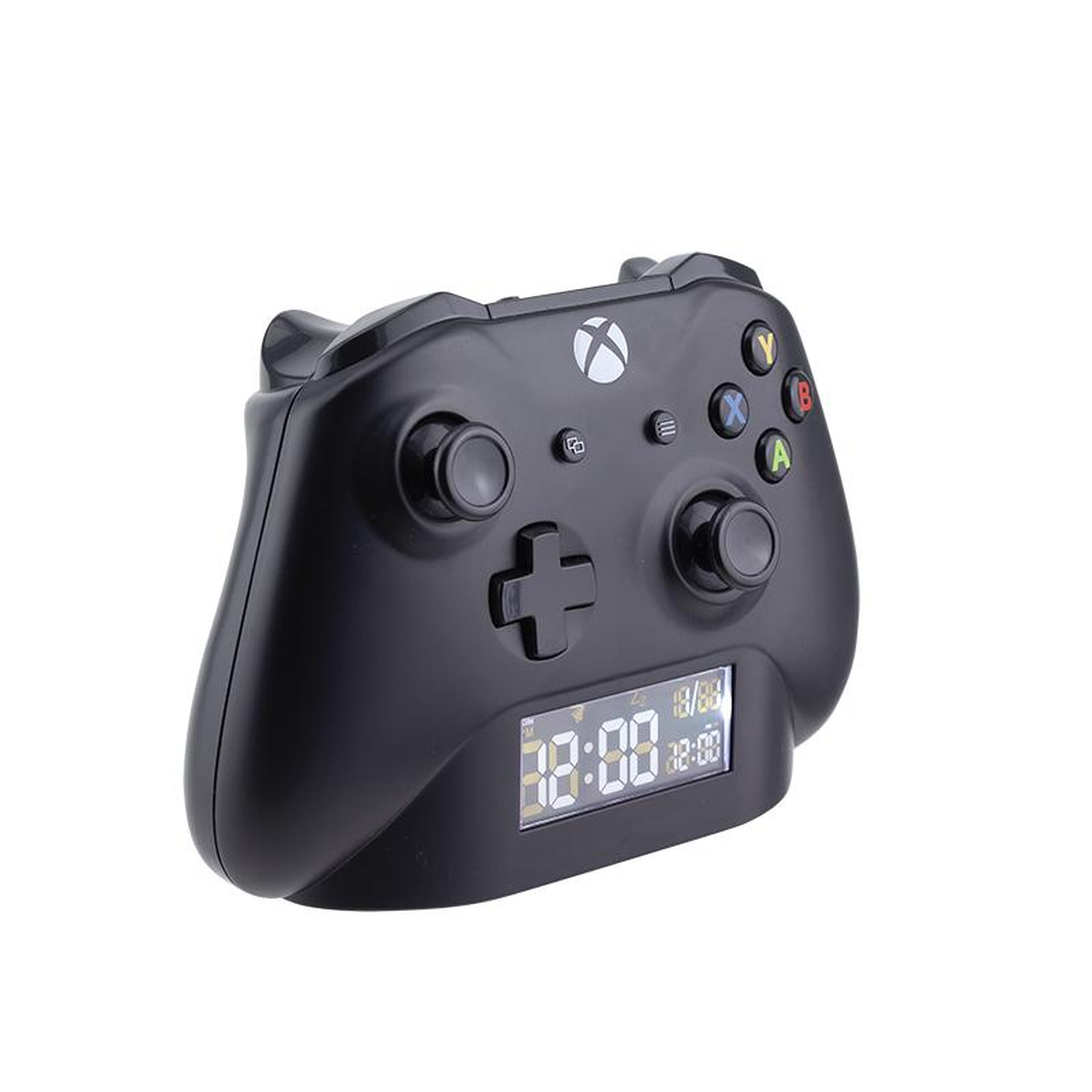 Un controller Xbox nero con display digitale in basso.