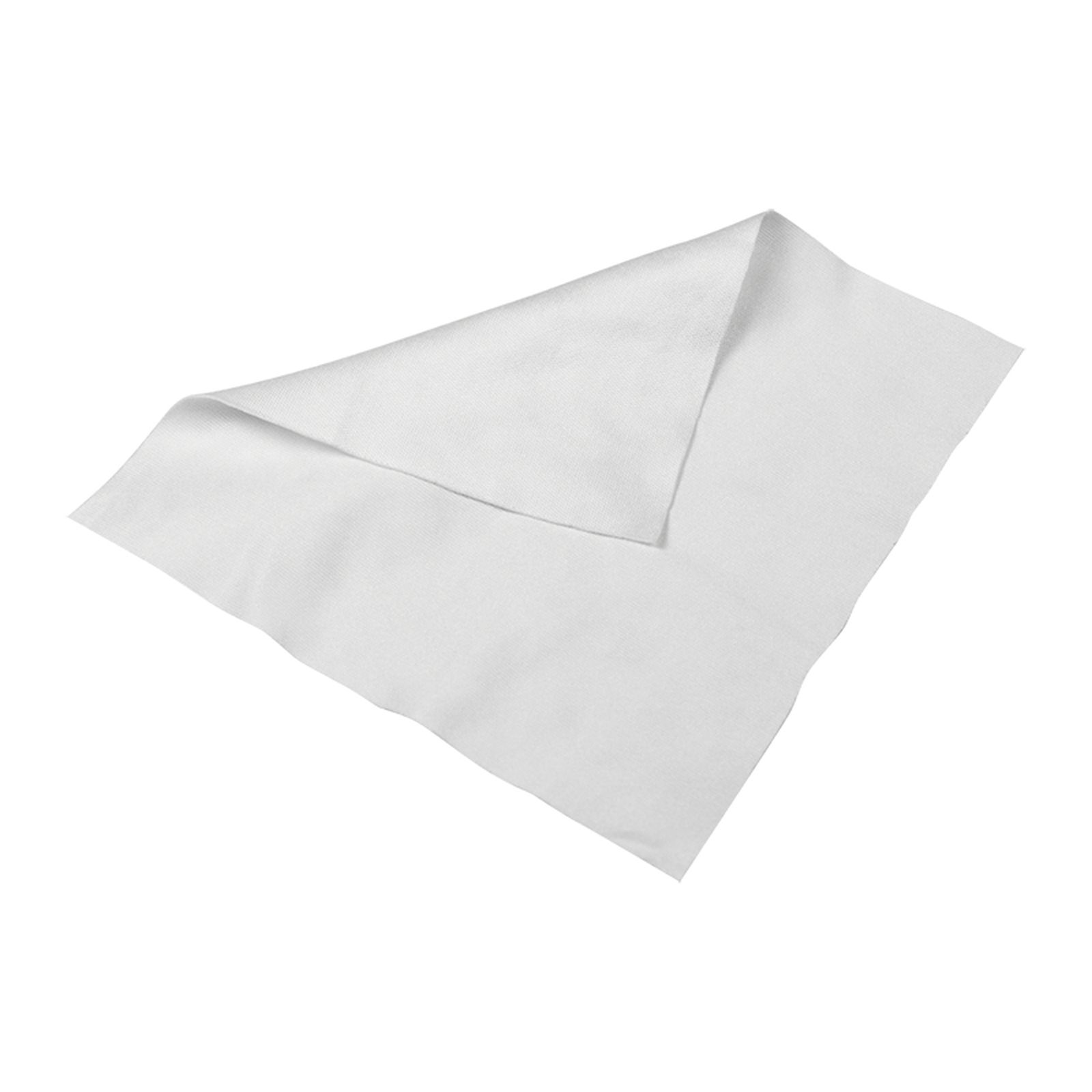 Un tovagliolo di stoffa bianco piegato su un lato.