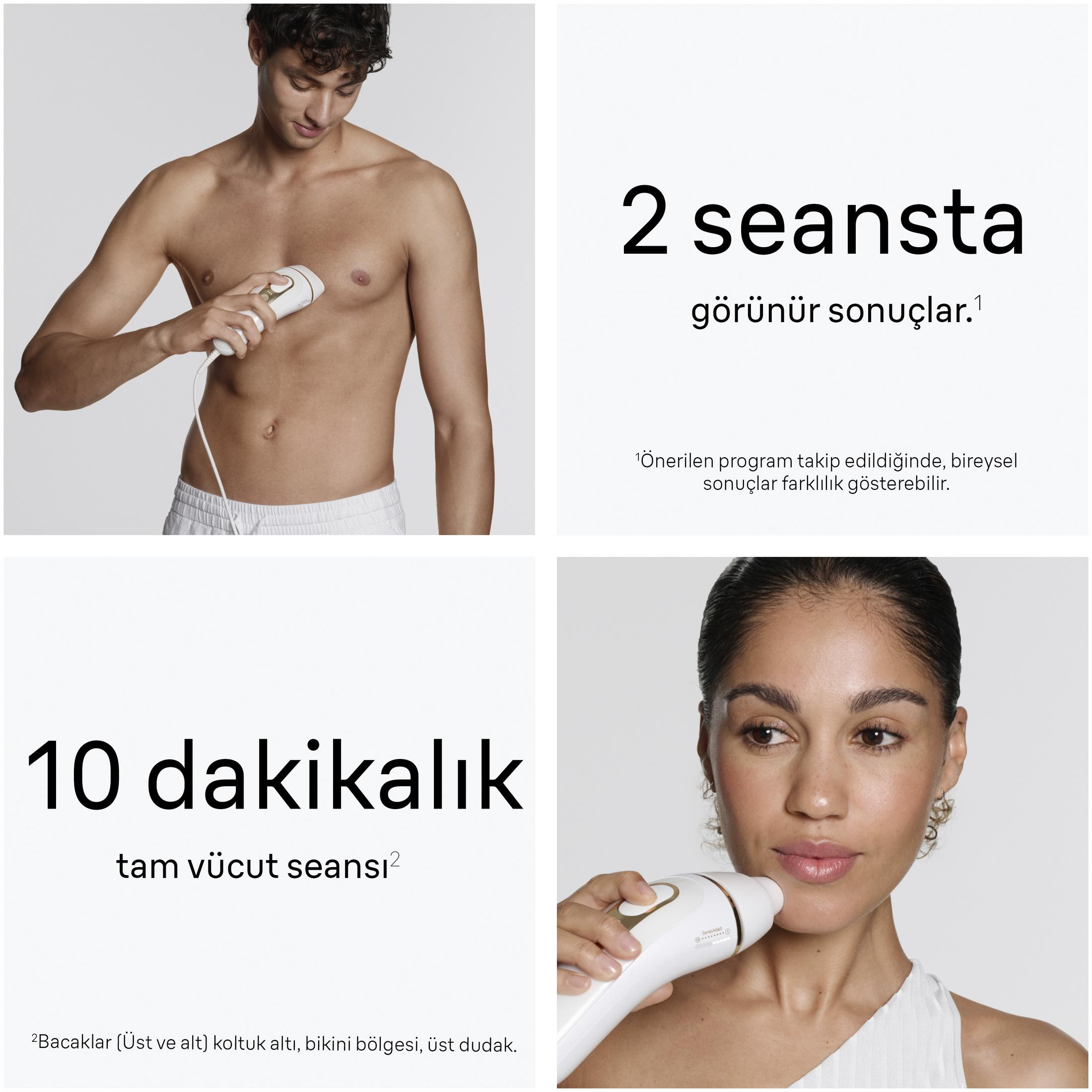 Un uomo e una donna usano un dispositivo di epilazione IPL per risultati visibili.