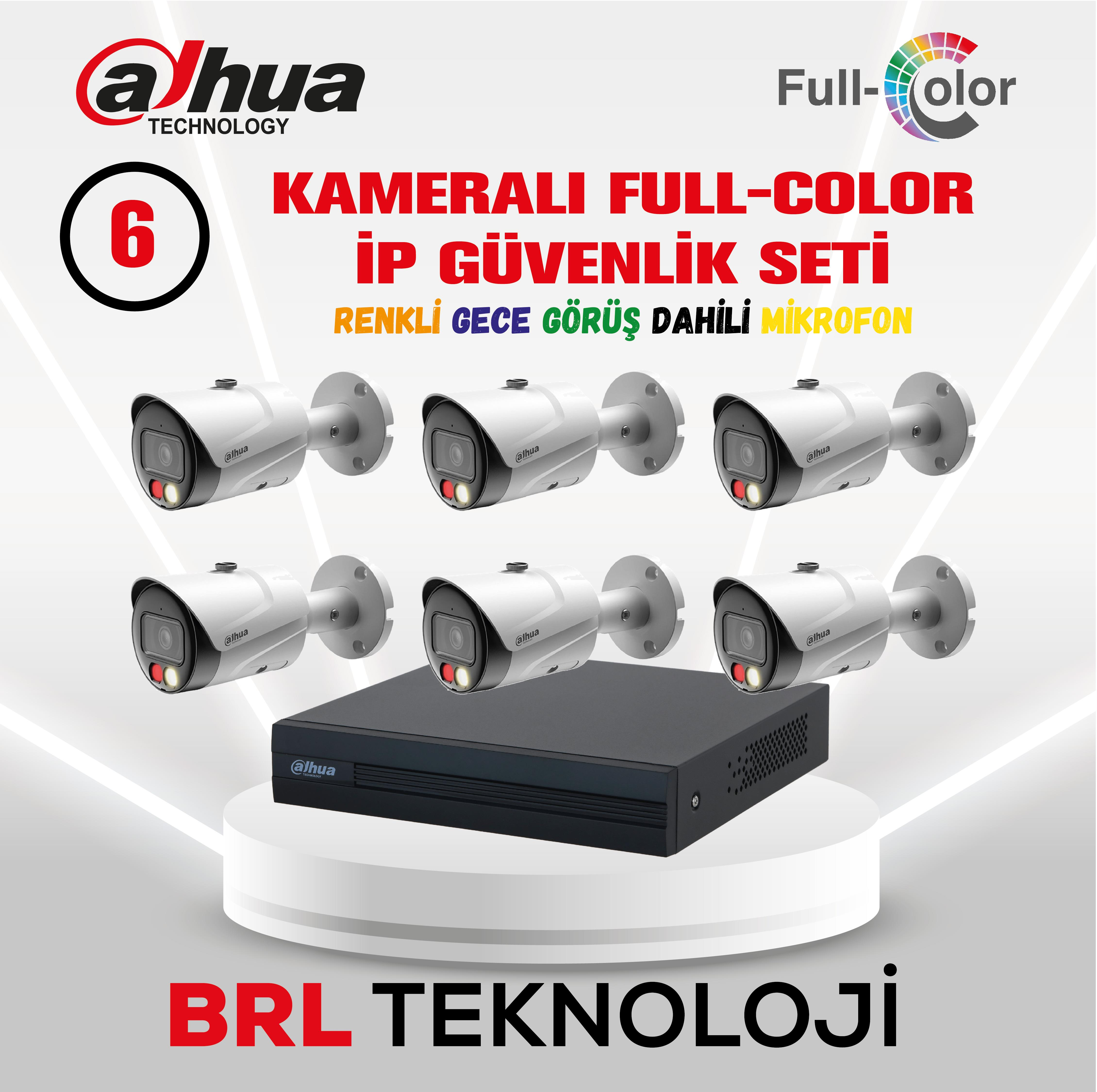 Dahua 6 kameralı IP güvenlik seti NVR ile.