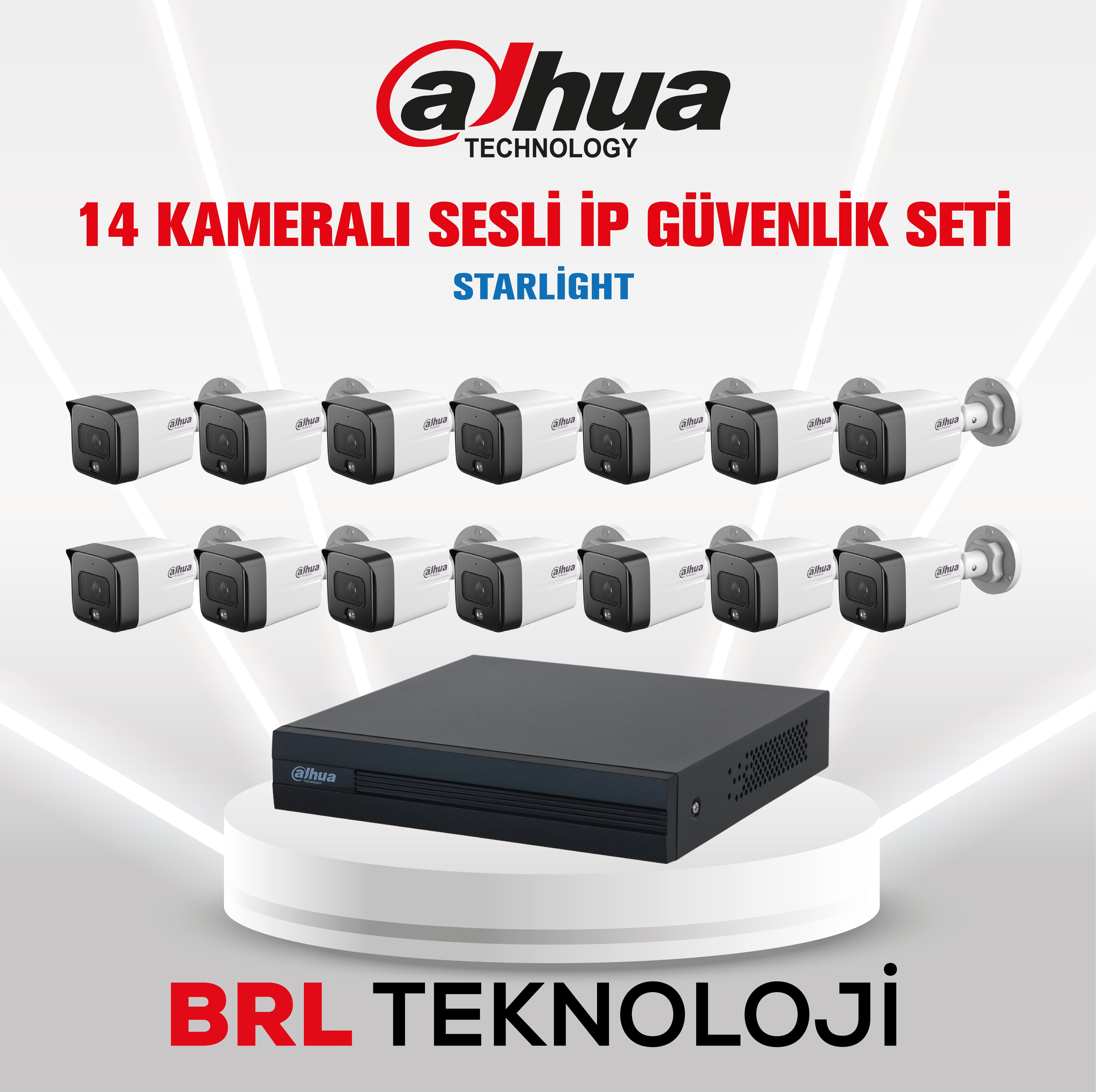 14 adet Dahua Technology Starlight kamera ve bir kayıt cihazı sergileniyor.
