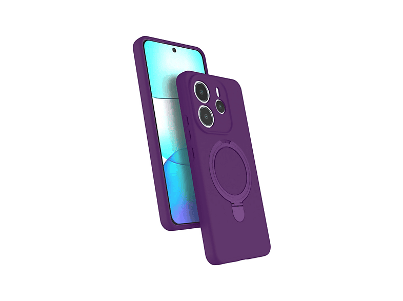 EVIMDEYOKYOK Xiaomi Redmi Note 14 4G Uyumlu Regal Magsafe Standlı Kapak Telefon Kılıfı Derin Mor