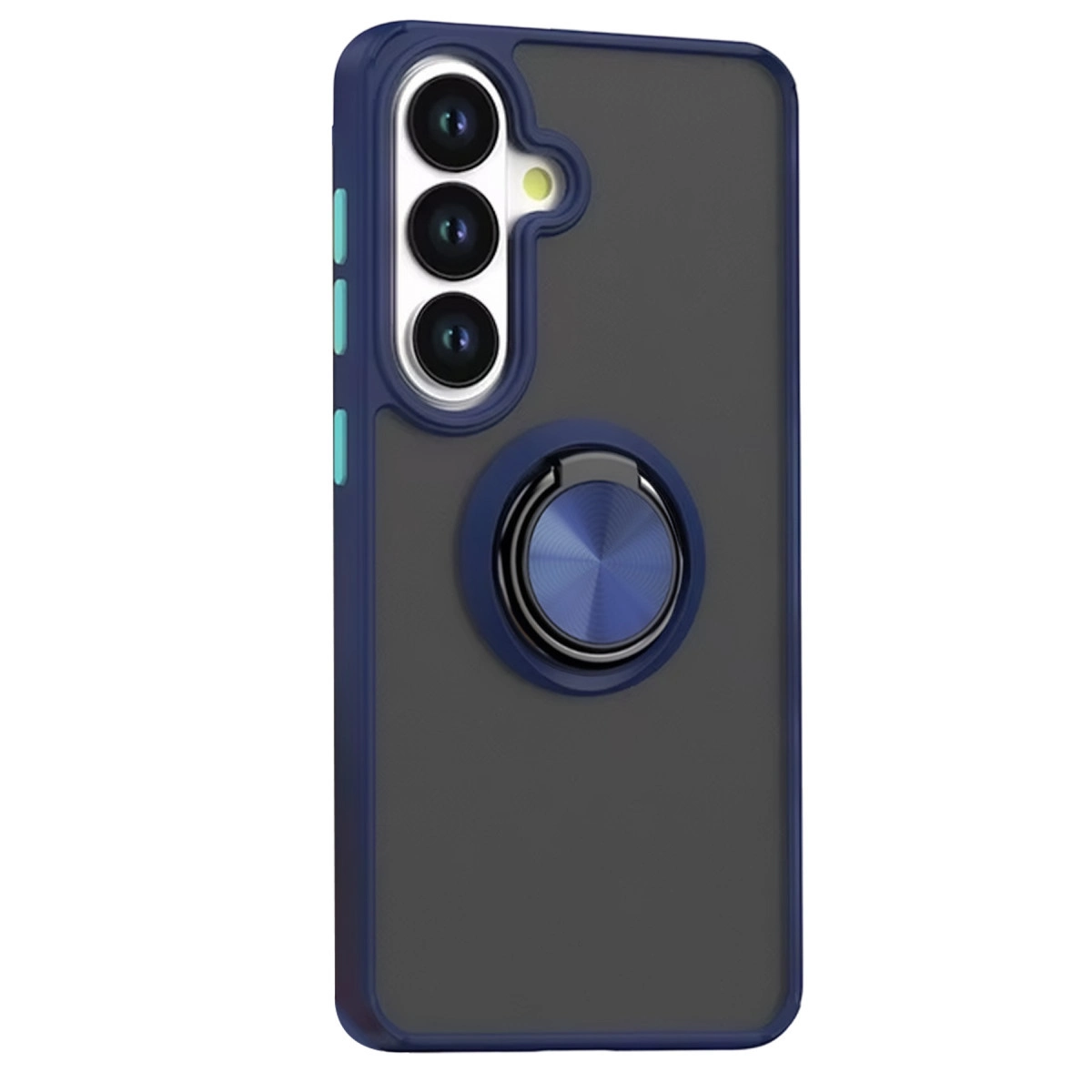 Halka tutuculu koyu gri telefon kılıfı. Üç kamera görünüyor.