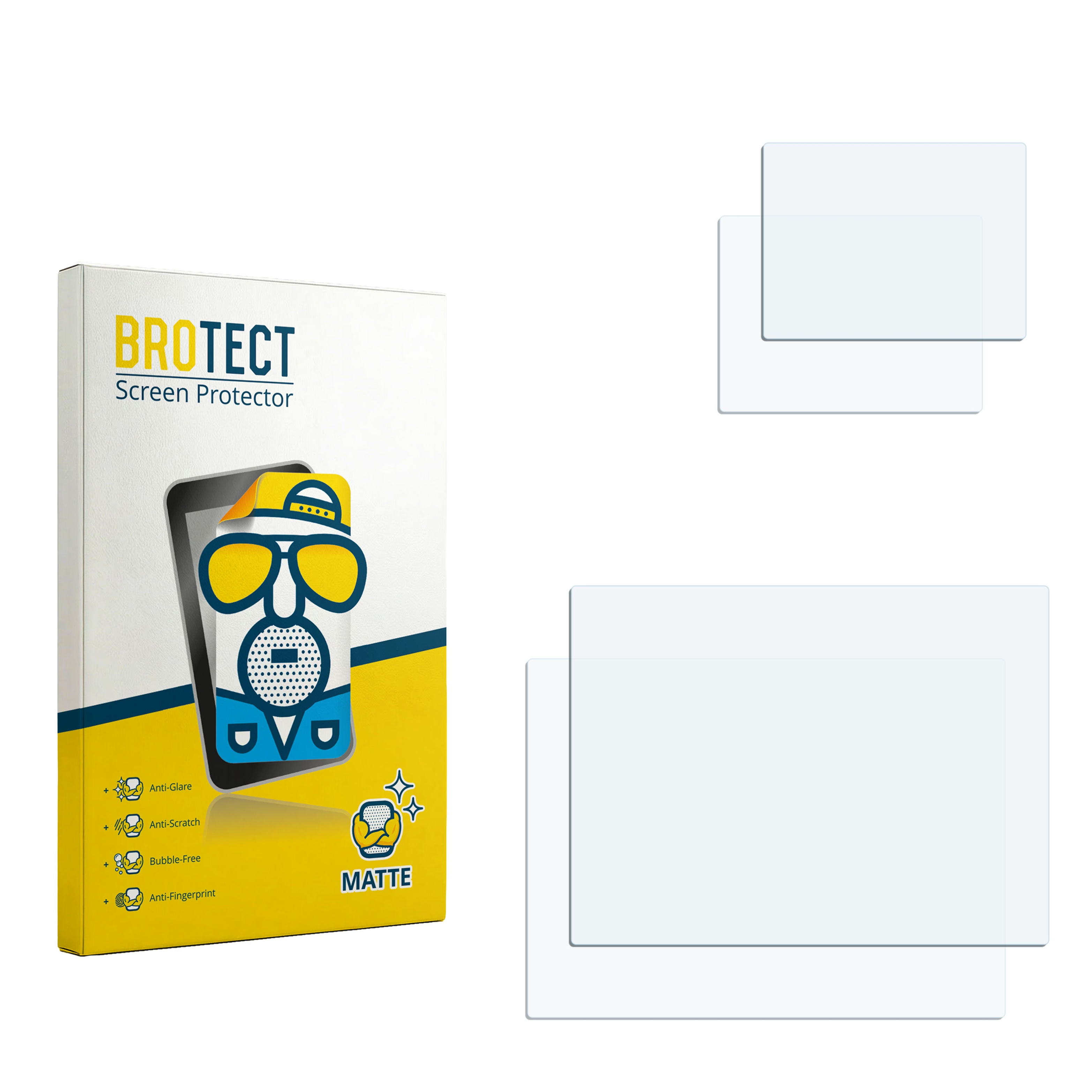 Verpackung für BROTECT Displayschutzfolie und zwei Schutzfolien.