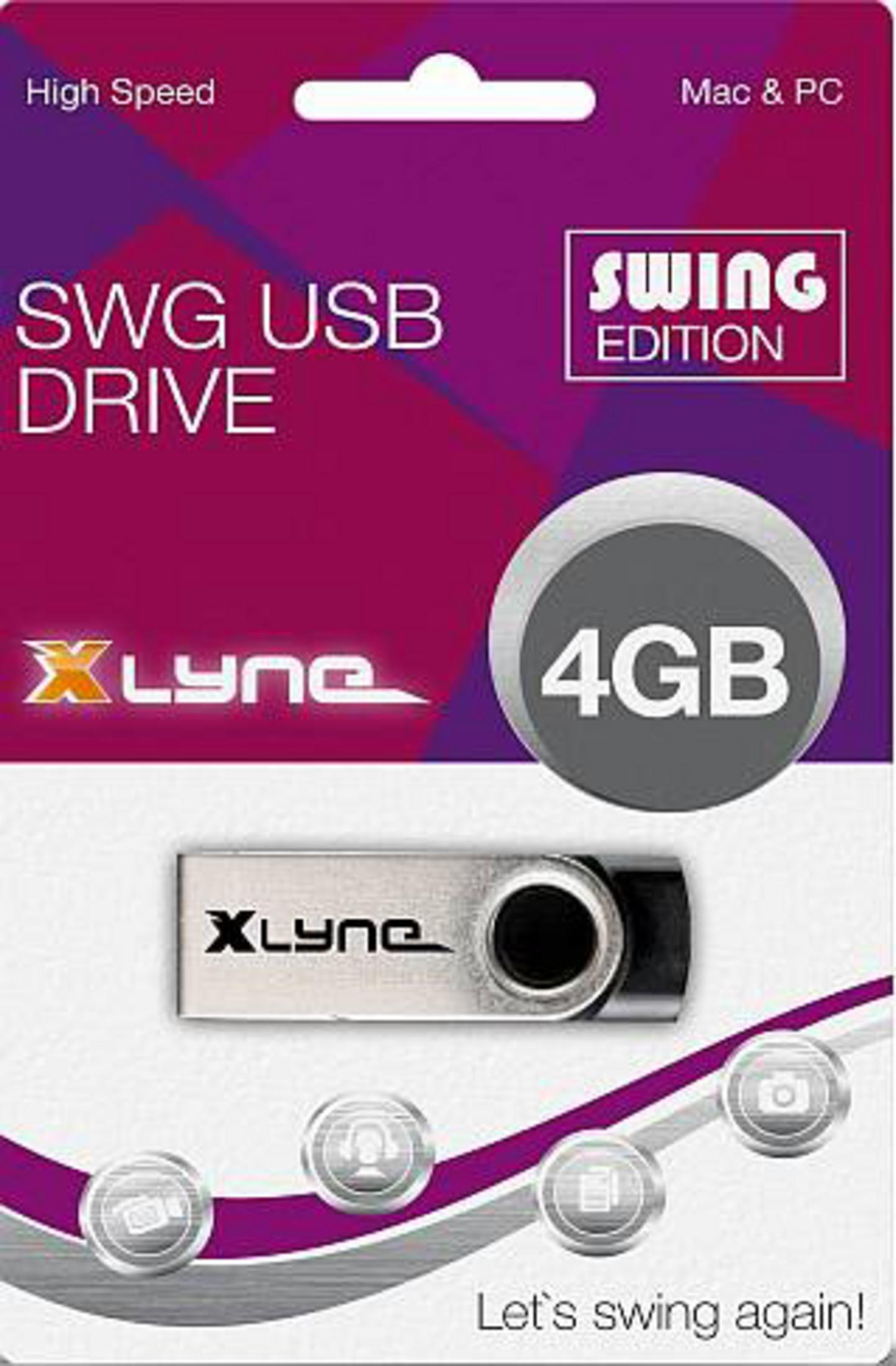 Confezione per un'unità USB SWG da 4 GB di XLyne, Swing Edition.