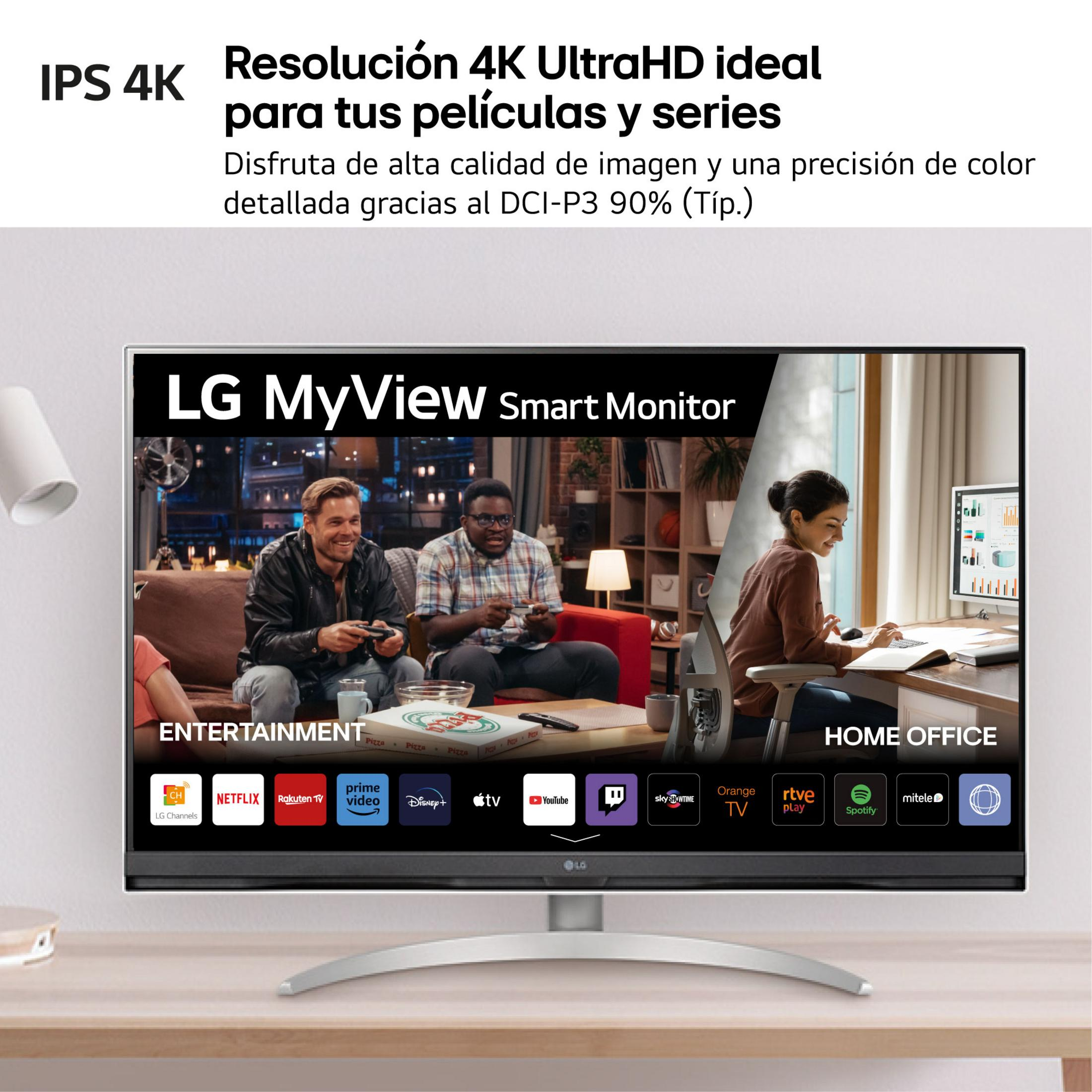 Monitor LG Smart muestra entretenimiento y oficina en casa con apps.