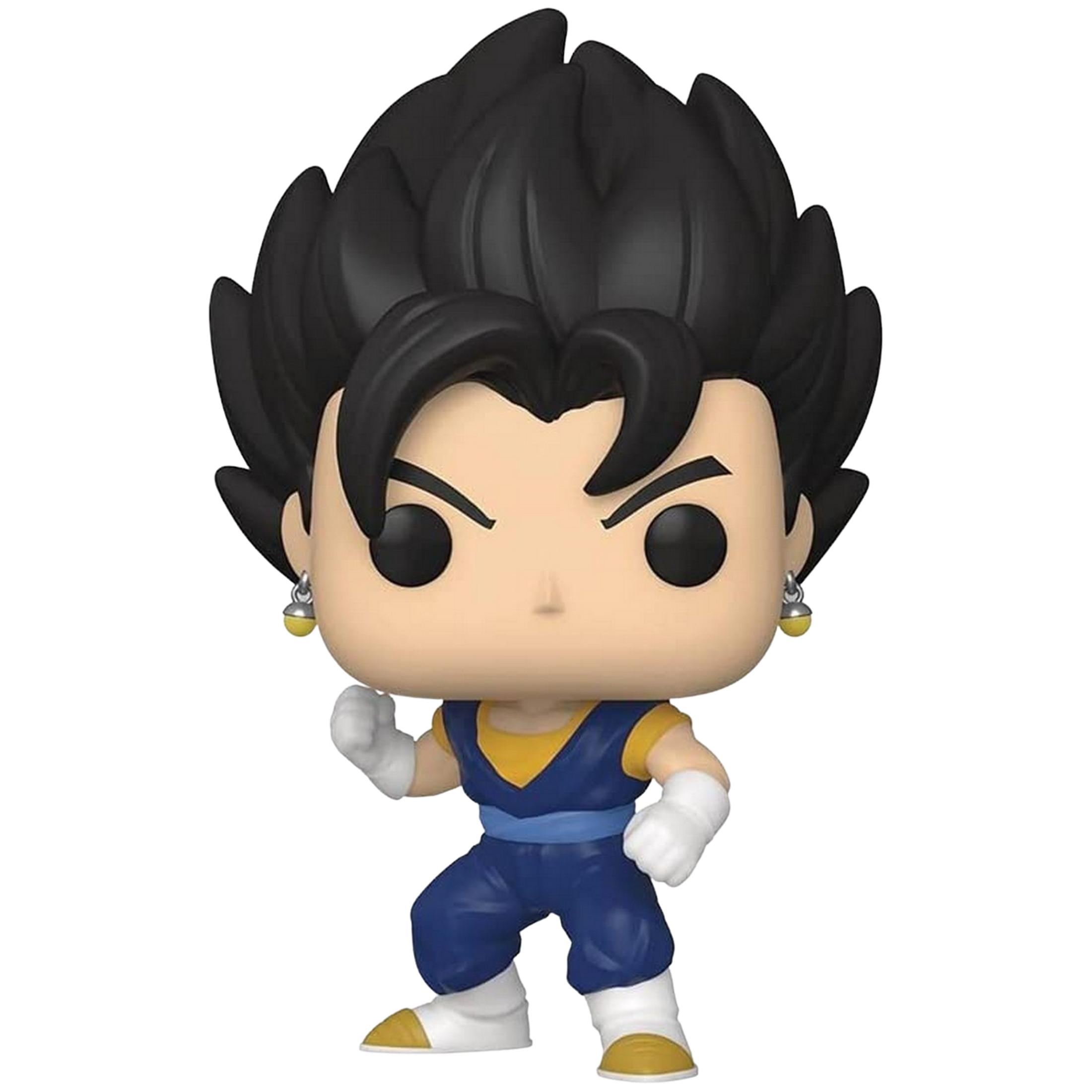 Un Funko Pop in vinile di Vegito con capelli neri, outfit blu e accenti gialli.