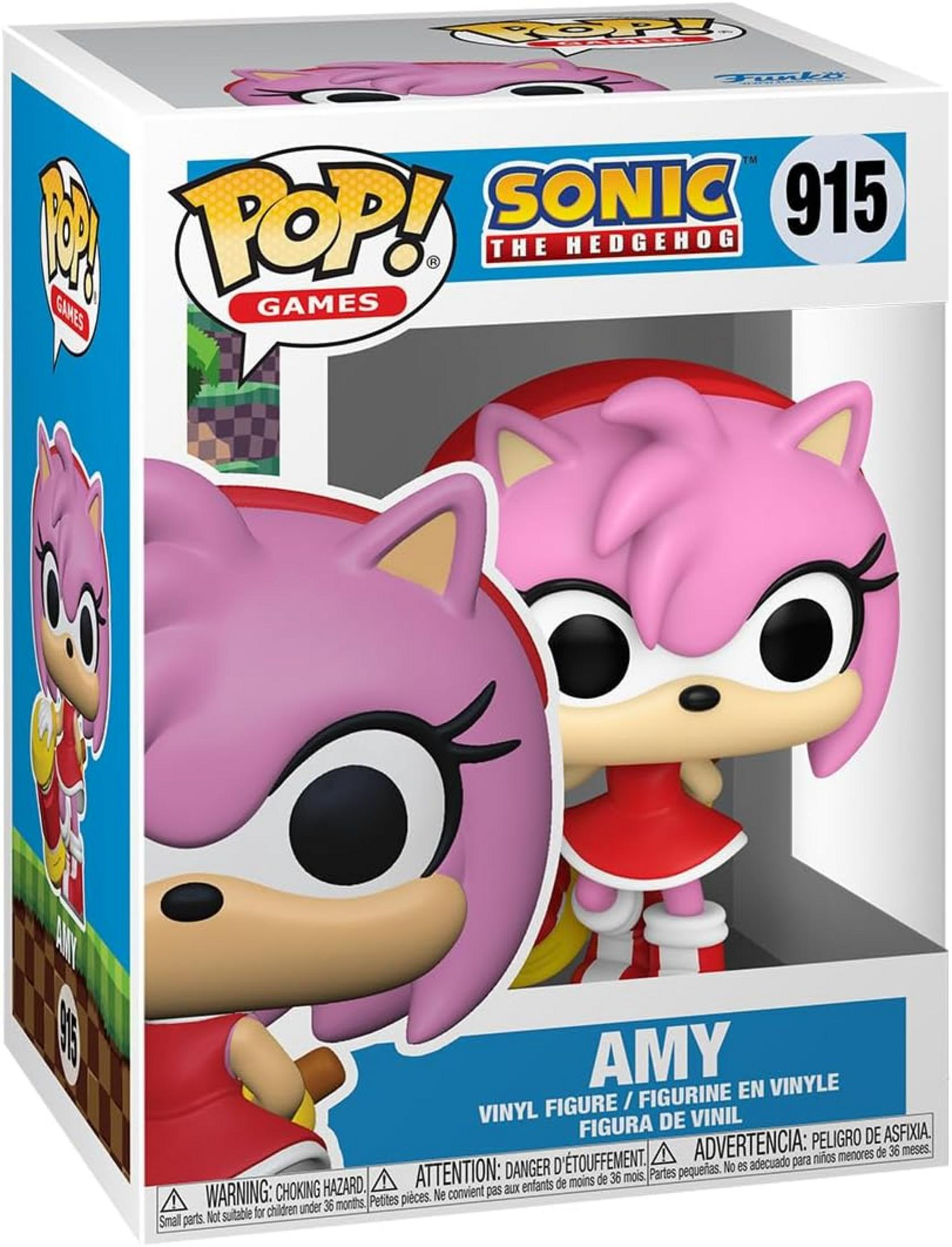Action figure Funko Pop in vinile di Amy da Sonic the Hedgehog, n. 915.
