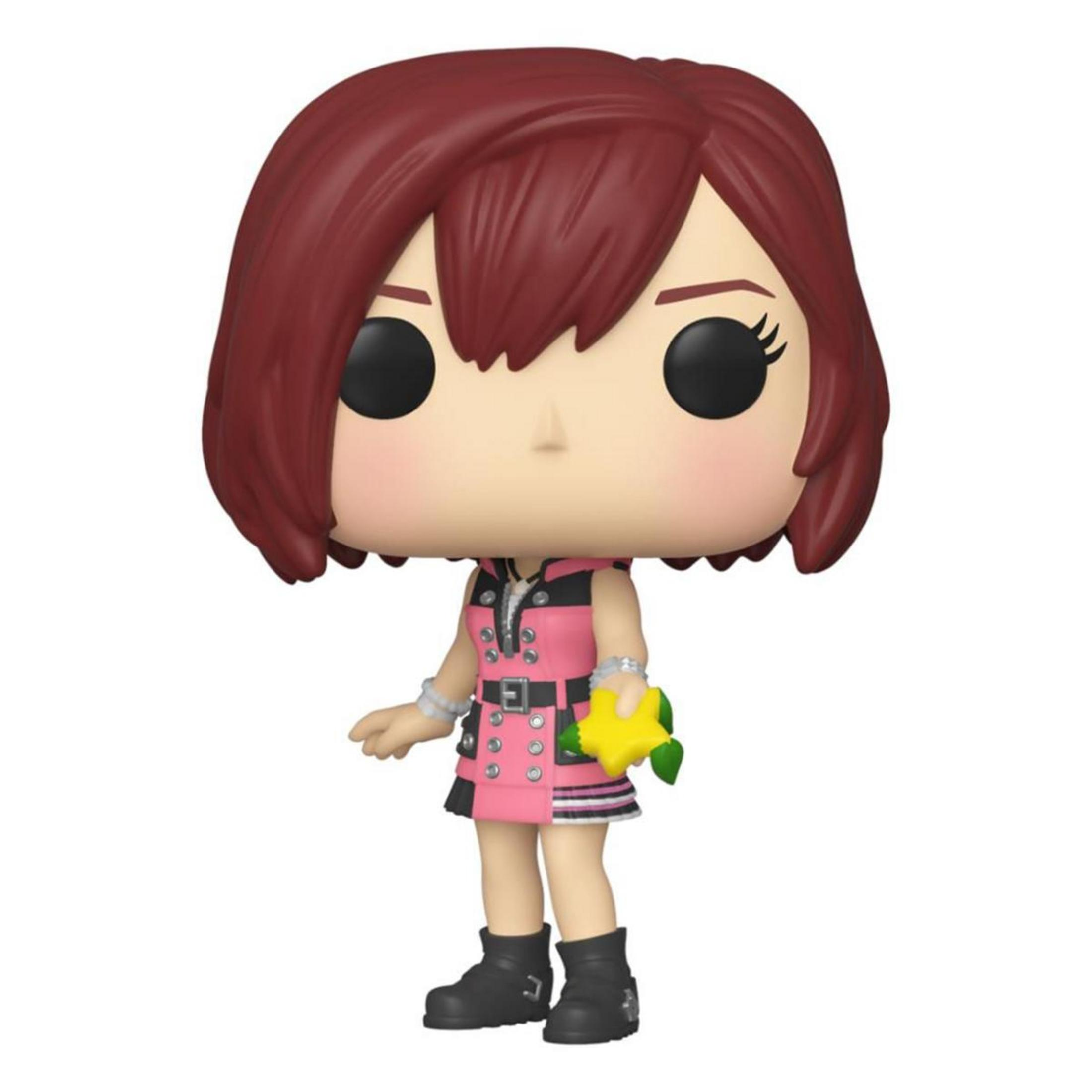 Eine Funko Pop Figur mit roten Haaren und einem pinken Kleid.