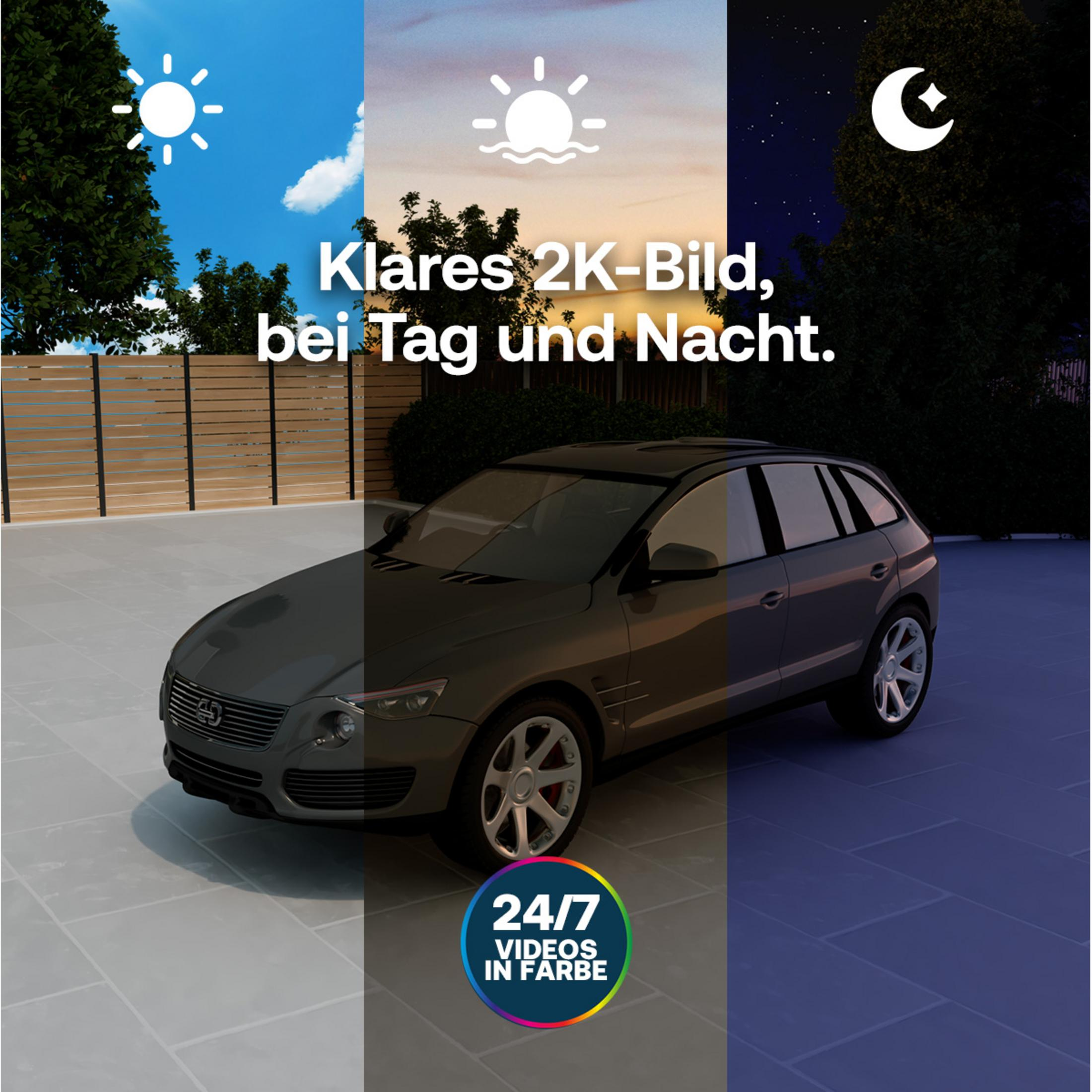 Une voiture de jour, crépuscule et nuit montre des vidéos couleur 2K claires.