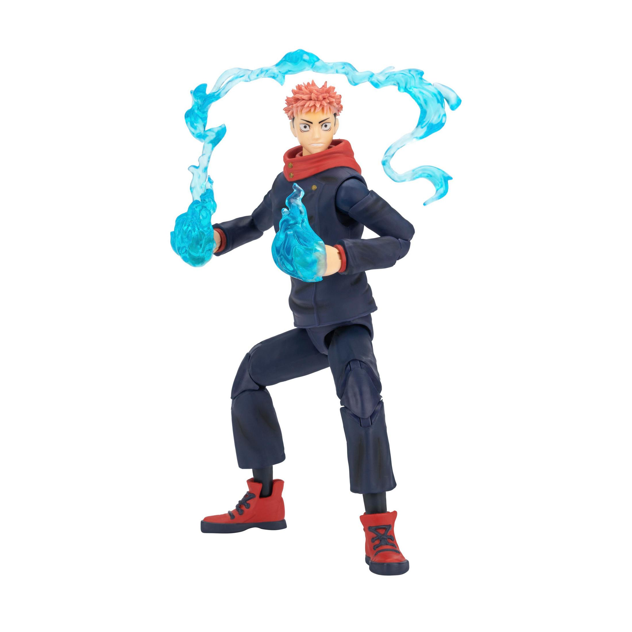 Eine Actionfigur eines jungen Mannes mit roten Haaren, der blaue Energie um die Hände formt.