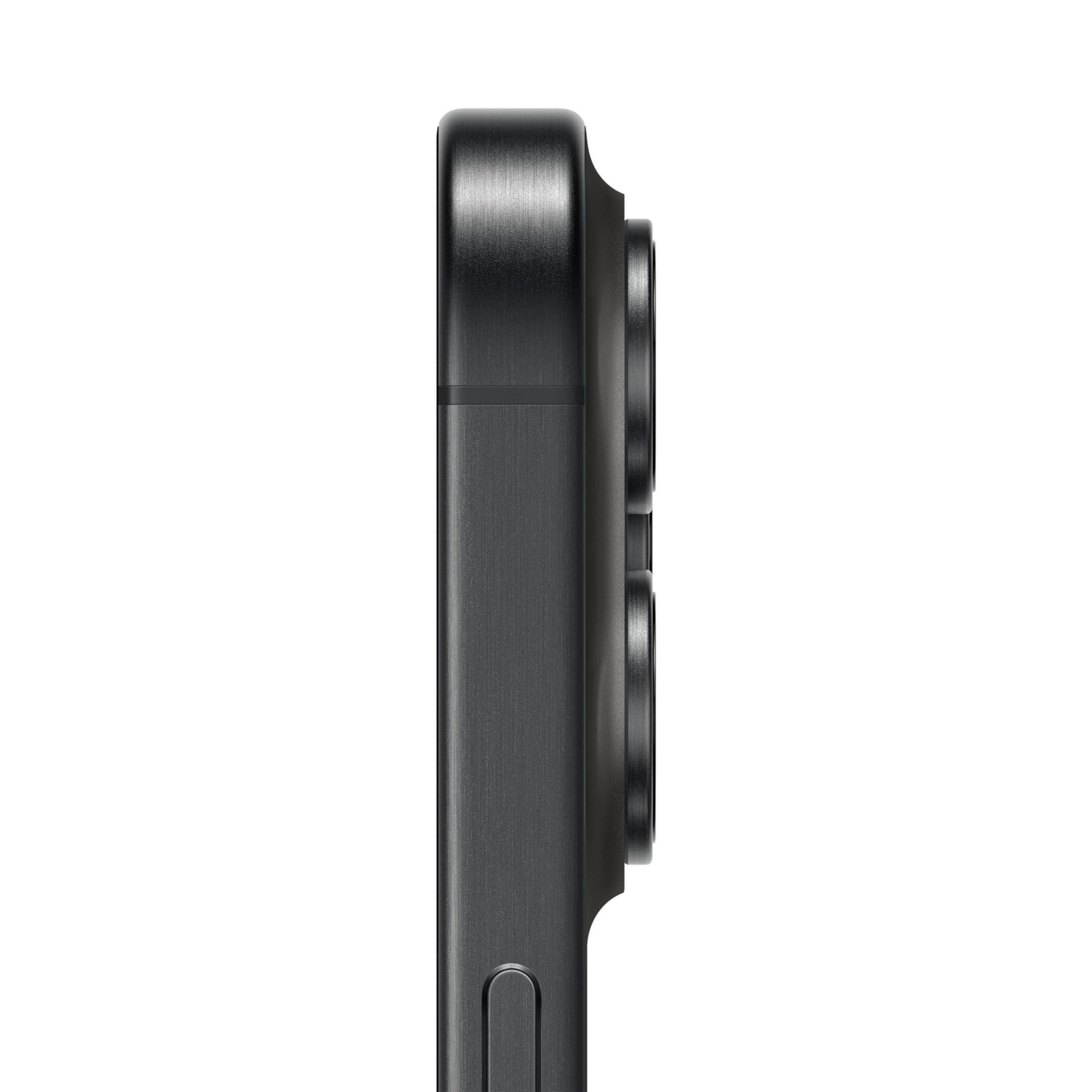 Draufsicht einer schwarzen Smartphone-Kamera mit drei Linsen.