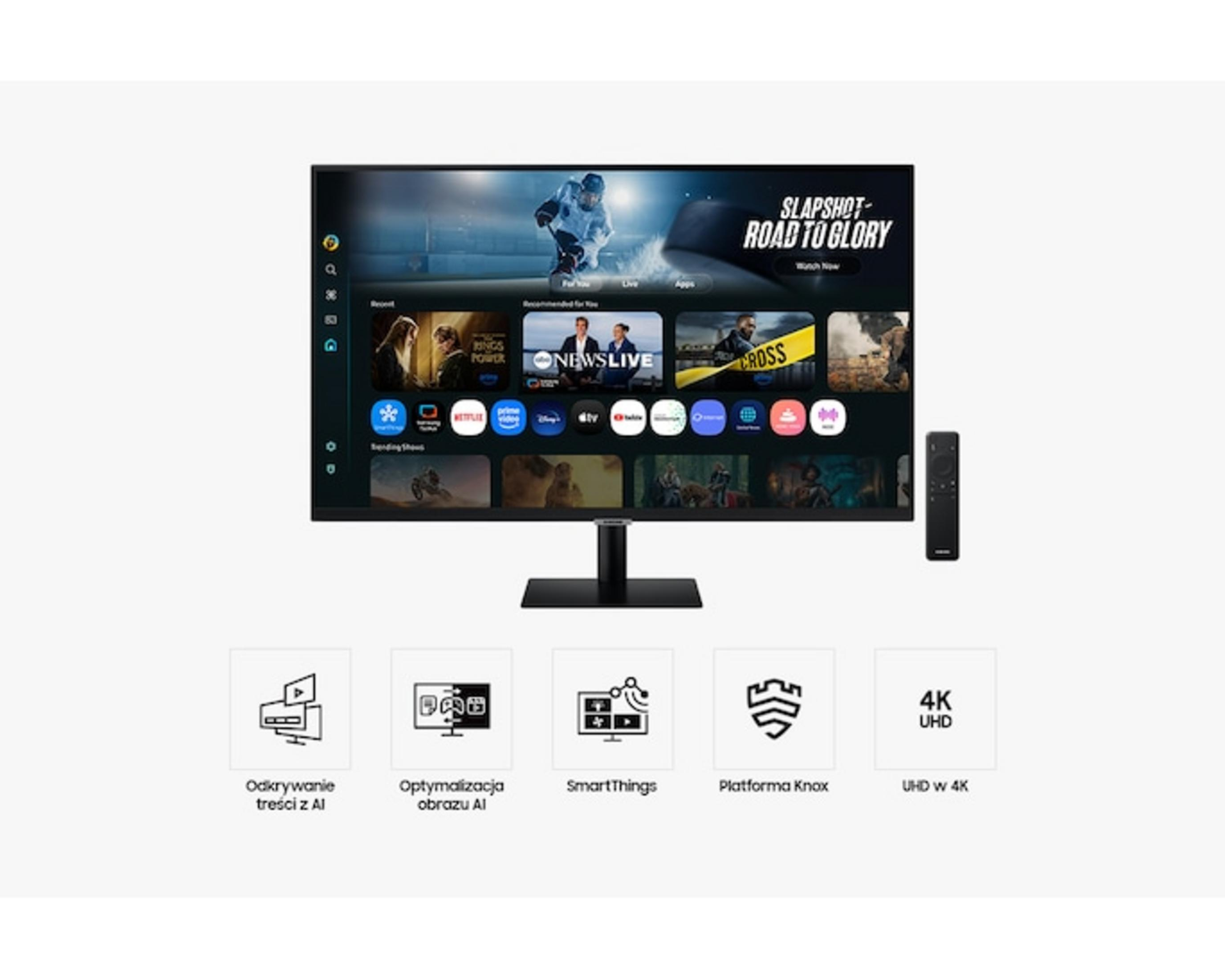 A modern TV displaying a smart TV interface with sports and news content.