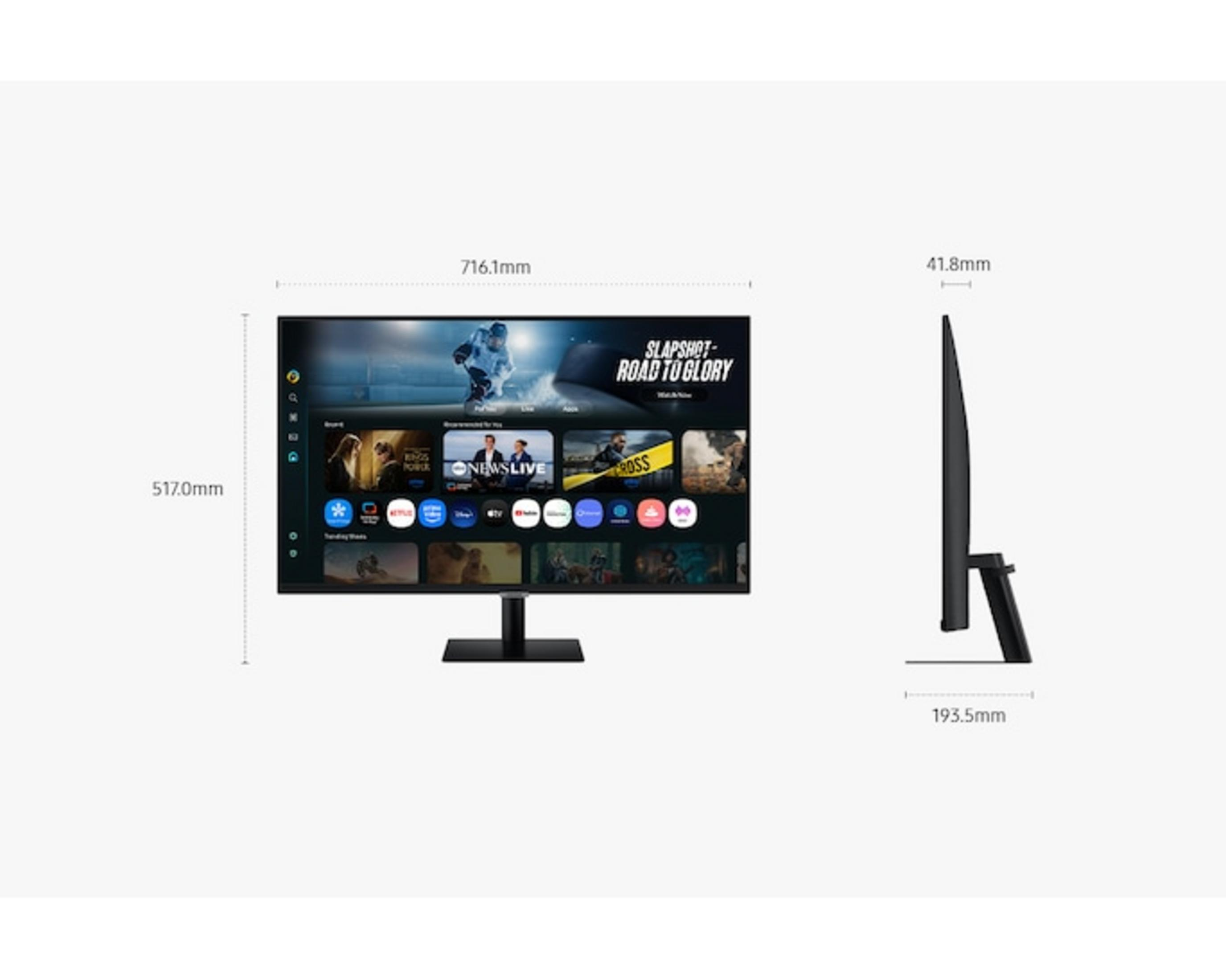 A monitor with a width of 716.1mm and a height of 517.0mm.