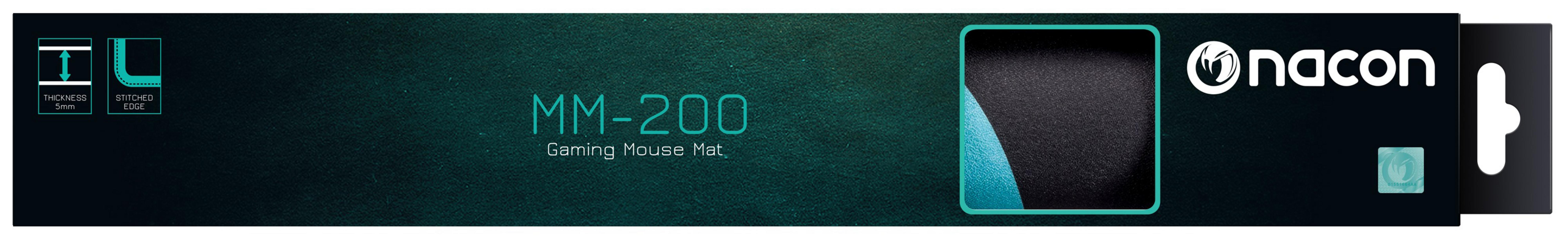 Tappetino mouse Nacon MM-200, spessore 5mm, bordo cucito.