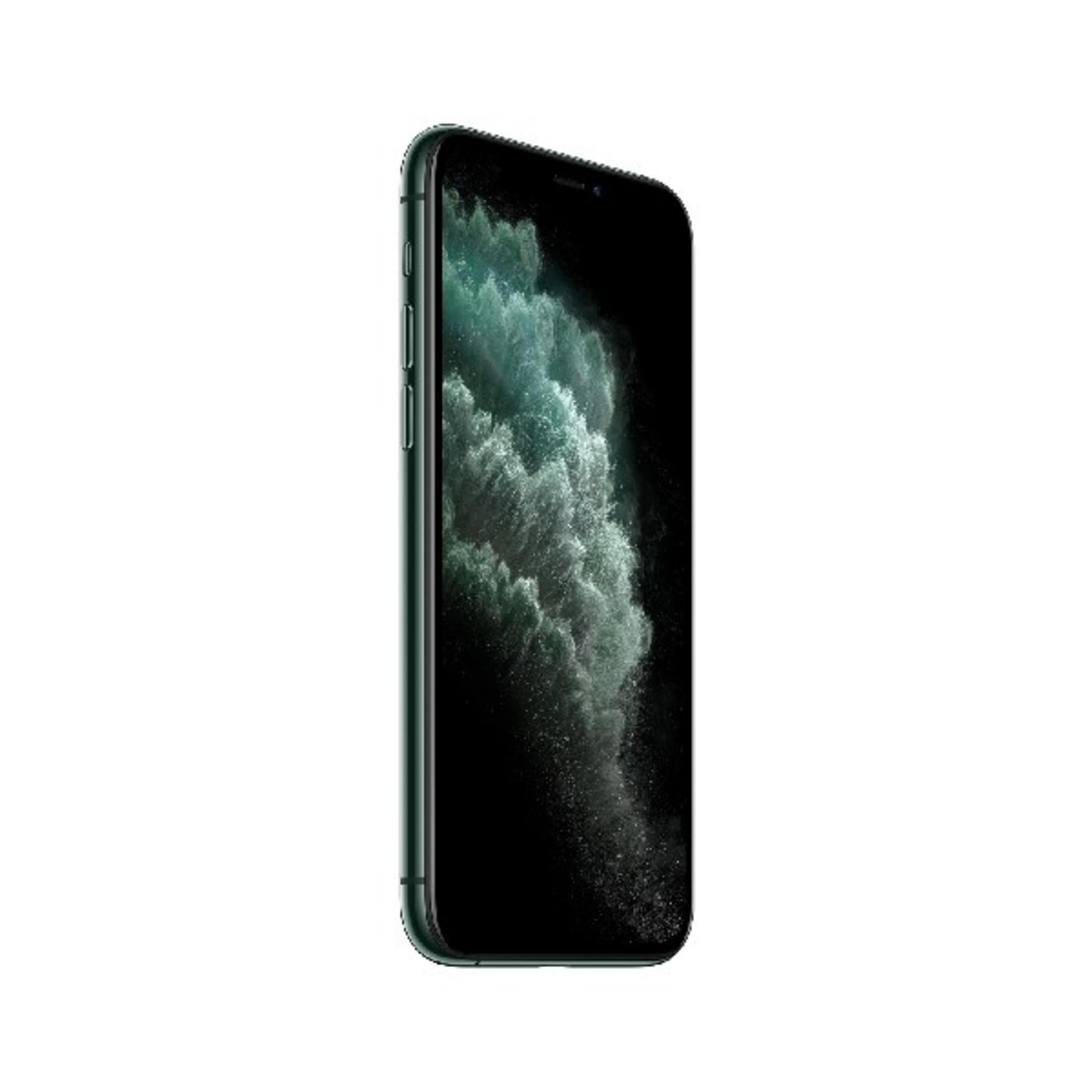 Ciemny smartfon z zielonym, wirującym tłem na ekranie.