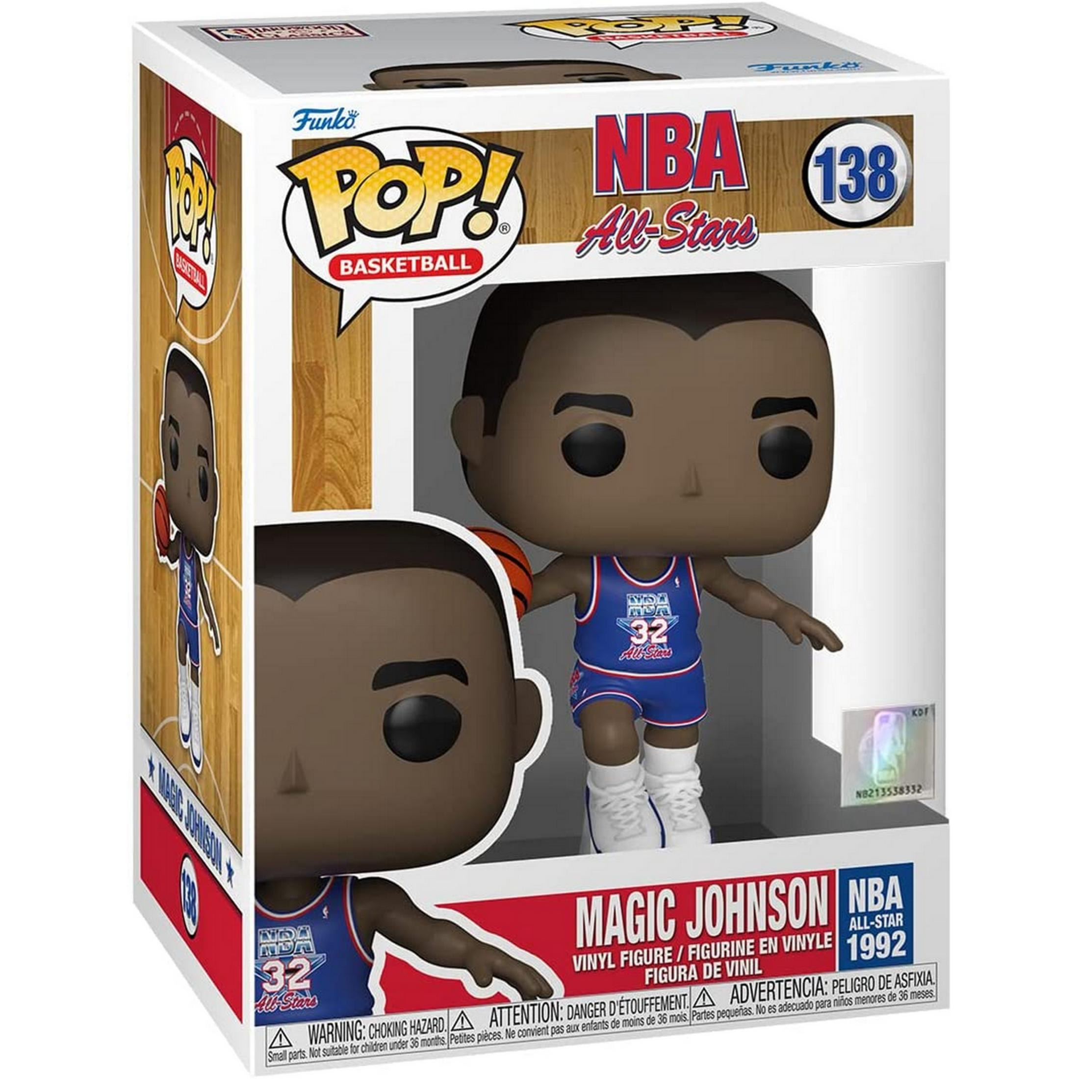 Funko Pop Figur von Magic Johnson in einem blauen NBA All-Star Trikot, Nr. 138.