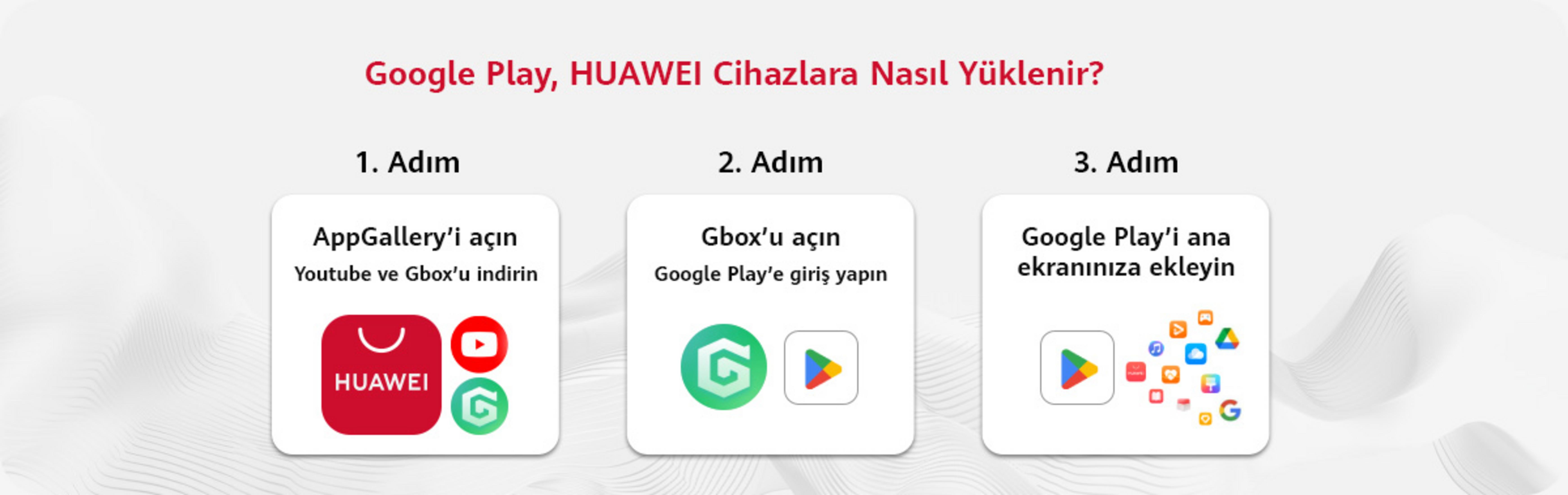 Passaggio 1: Apri AppGallery, scarica YouTube e Gbox. Passaggio 2: Apri Gbox, accedi a Google Play. Passaggio 3: Aggiungi Google Play alla schermata principale.