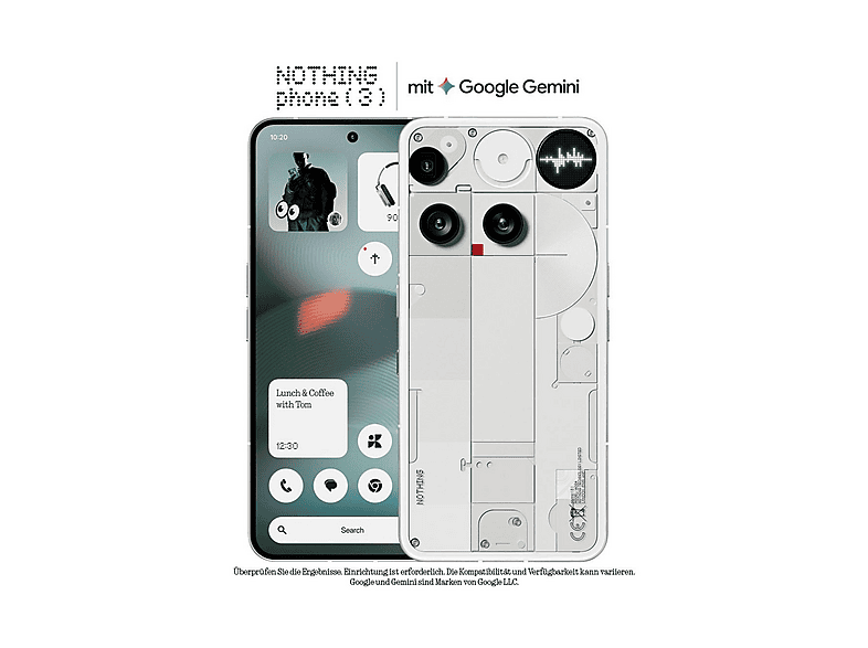NOTHING PHONE 3 6.67P/5G/8N/16+512GB/W, Blanco, Móvil Android, 512