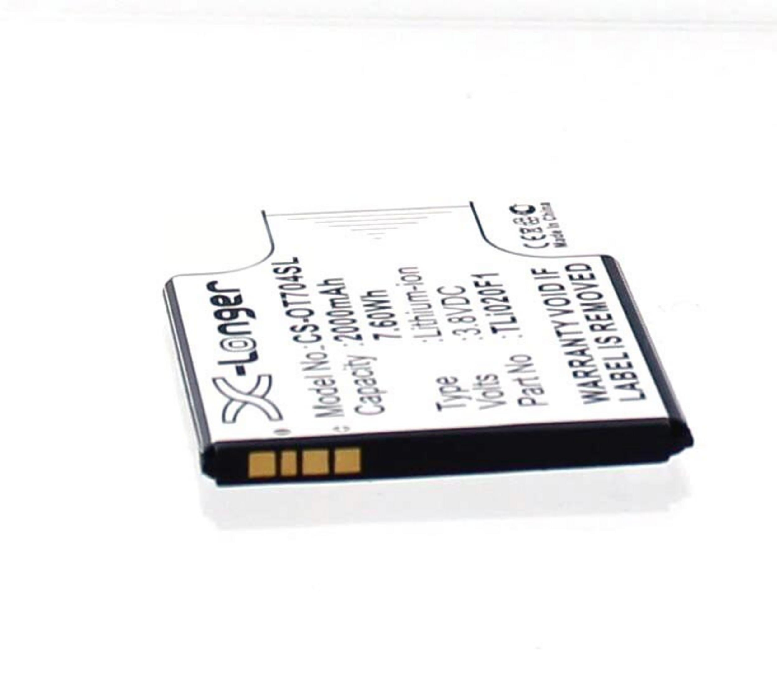 Ein weißer Lithium-Ionen-Akku mit der Aufschrift X-Longer, Modell CS-OT704SL.