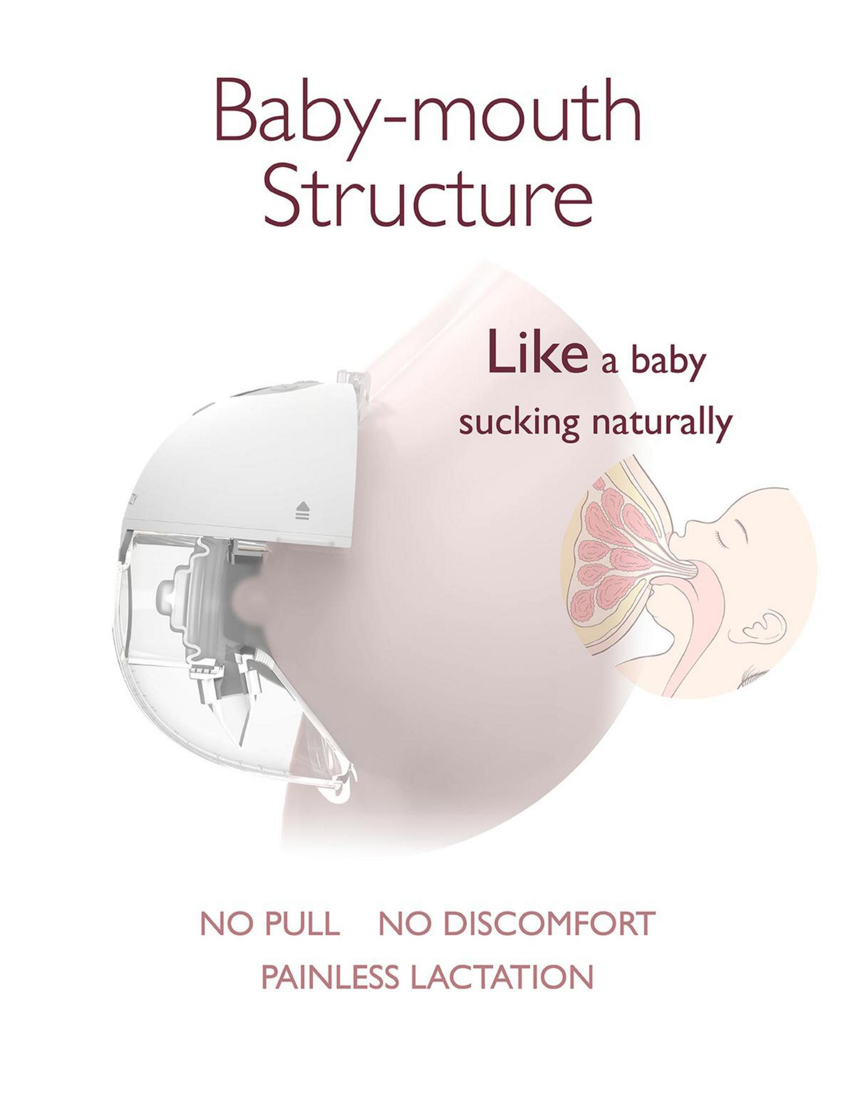 Structure de bouche de bébé et bébé tétant naturellement.