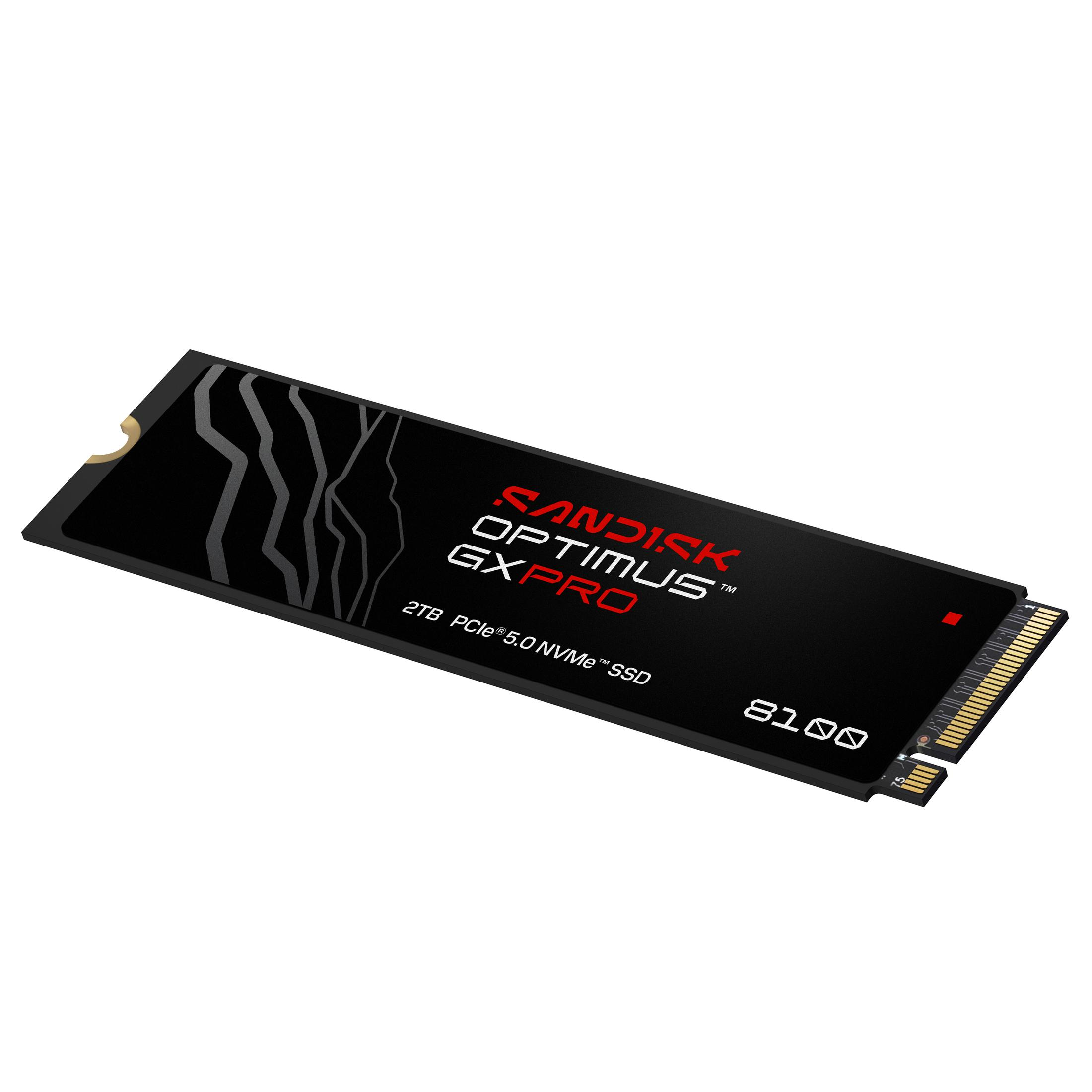 Un SSD nero con connettore dorato e punto rosso.