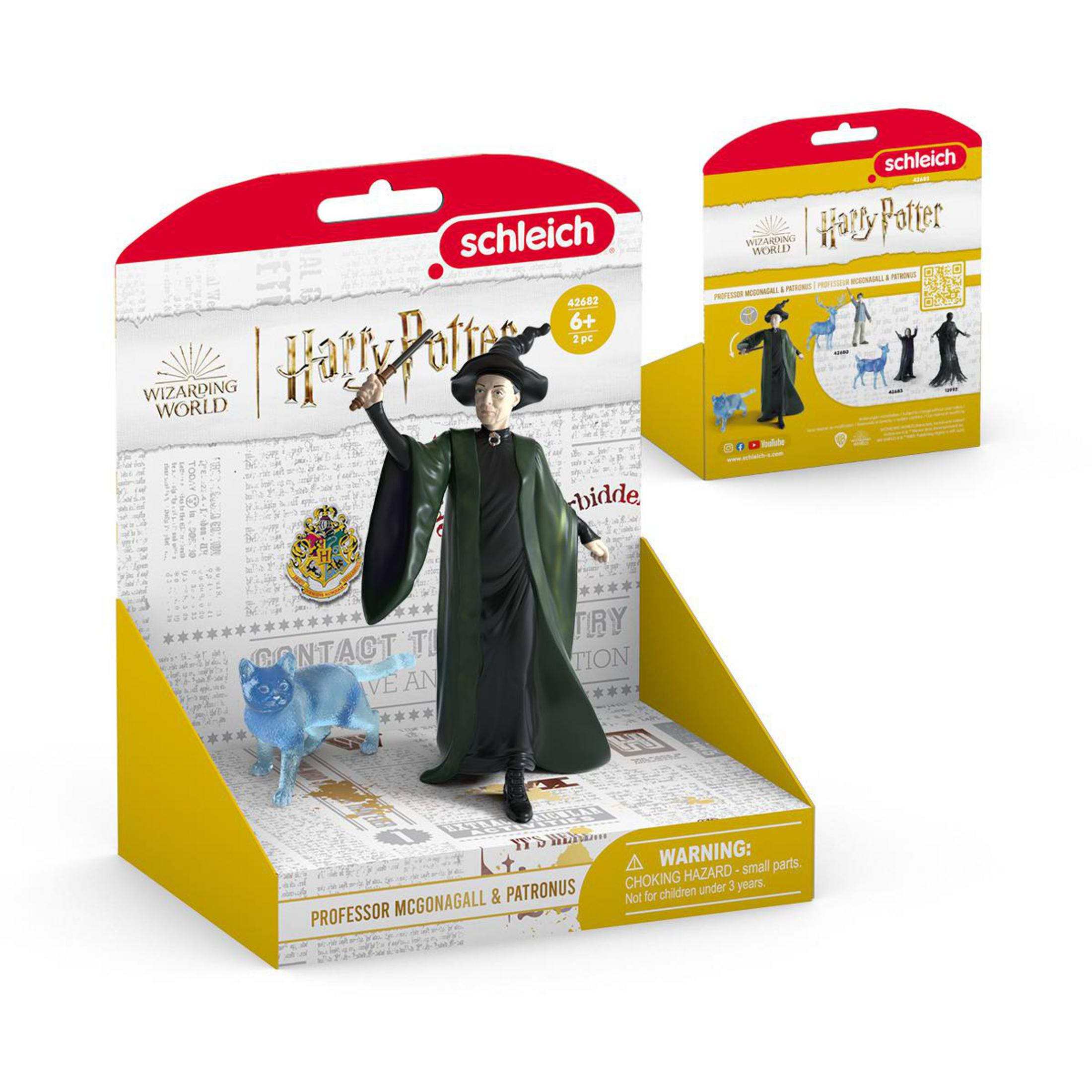 Action figure Schleich Harry Potter: Professoressa McGonagall e gatto Patronus.