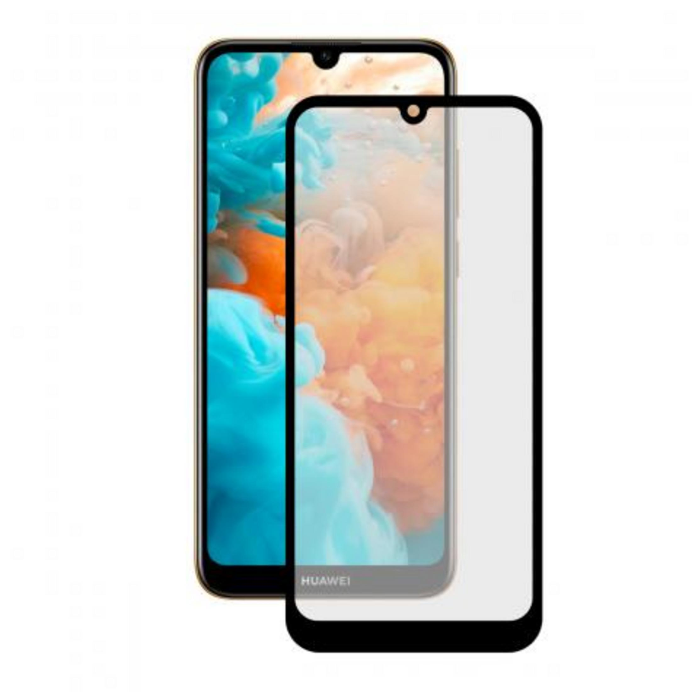 Uno smartphone con protettore dello schermo, isolato su sfondo bianco.