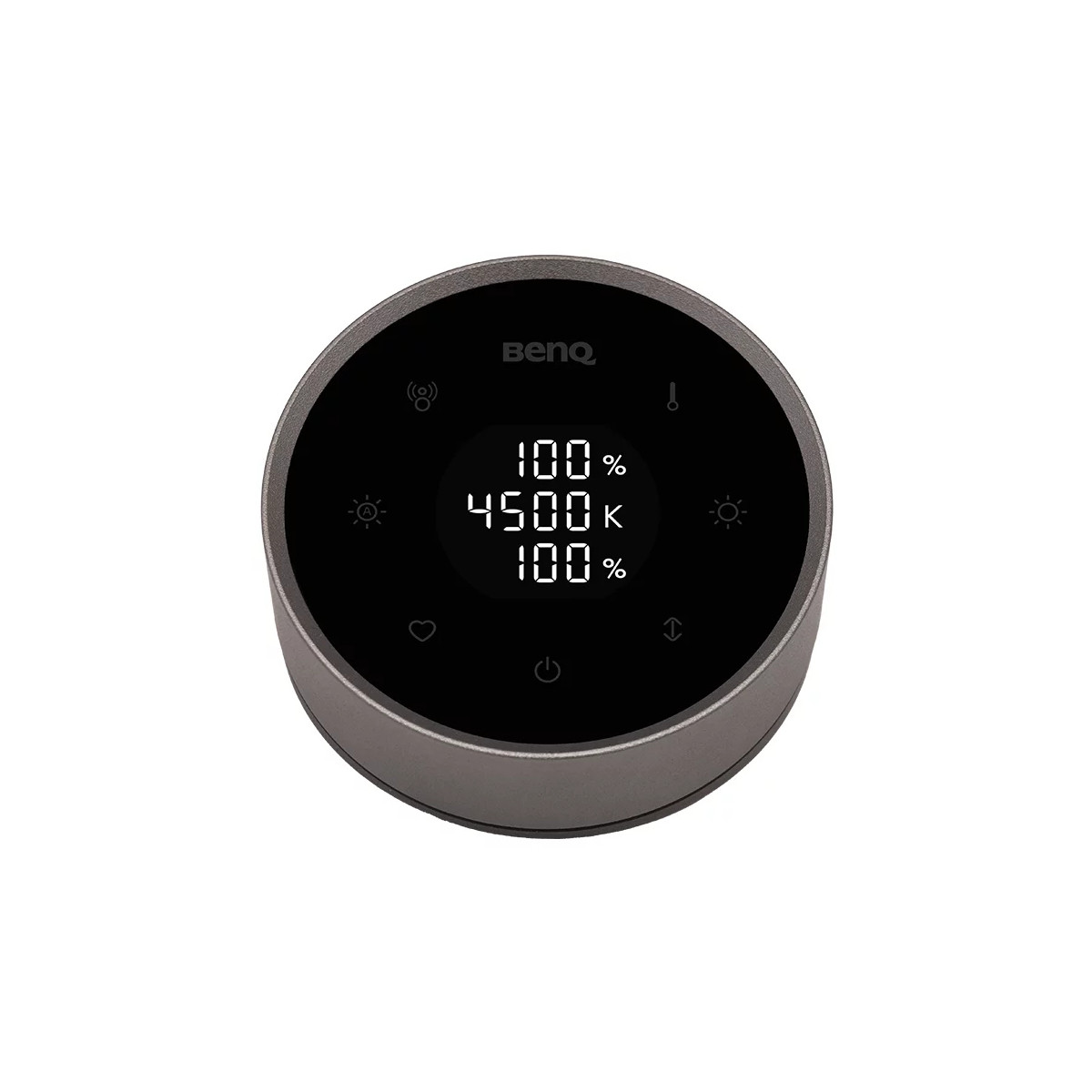 BenQ-Controller mit digitaler Anzeige: 100% Helligkeit, 4500K Farbtemperatur.