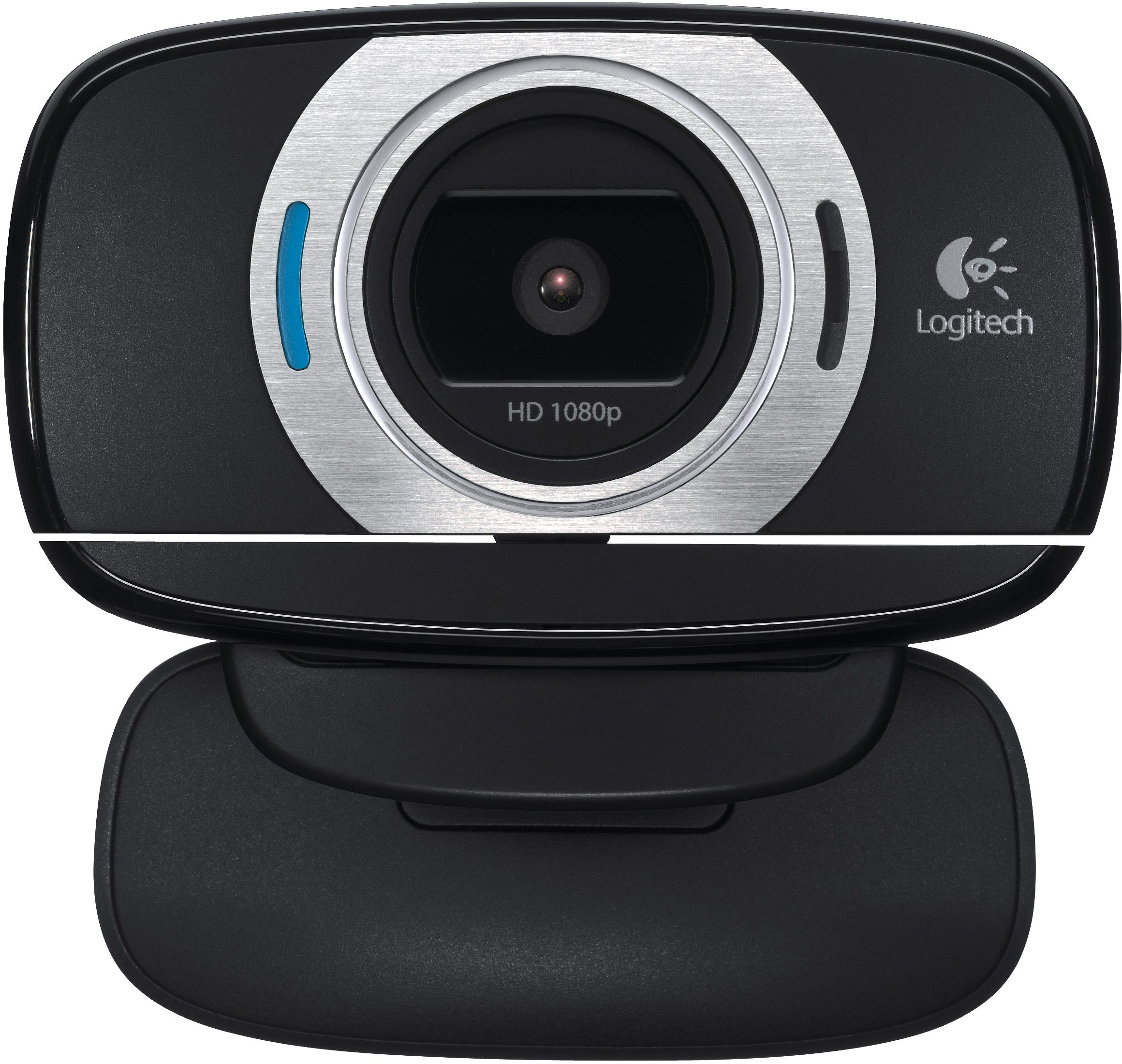 Webcam Logitech nera con anello argentato e scritta HD 1080p.